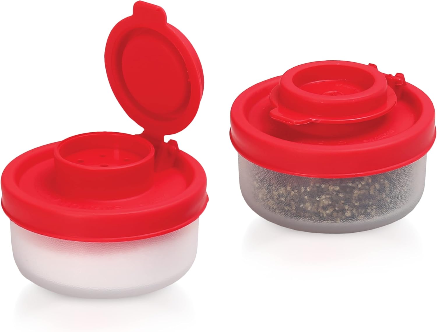 Zestaw 2 solniczek i pieprzniczek, pojemnik na przyprawy, idealny na kemping, do gotowania na świeżym powietrzu, lunchbox podróżny, mały