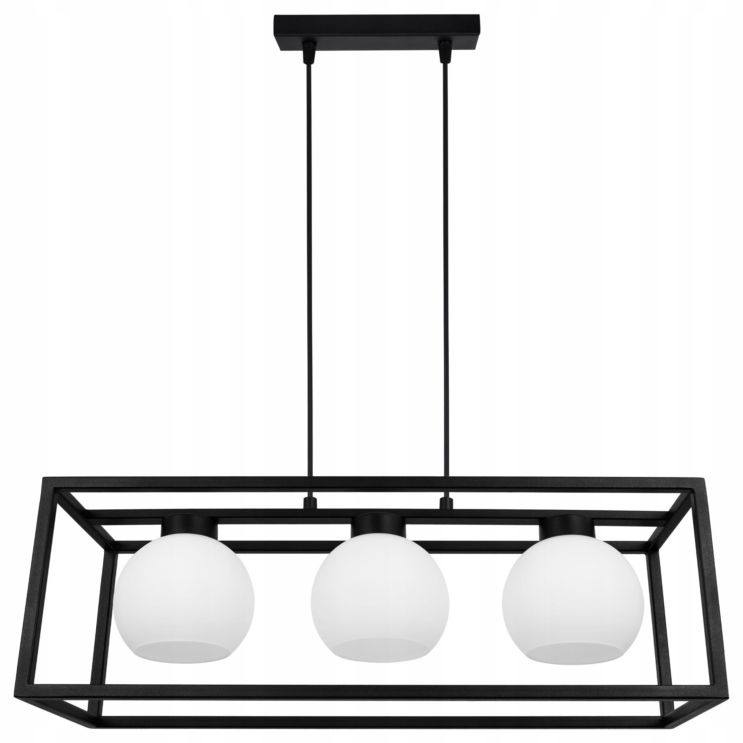 Lampa sufitowe wisząca Light Home LH Eliza Cage Klatka 3x E27 60W szklana kula mleczna