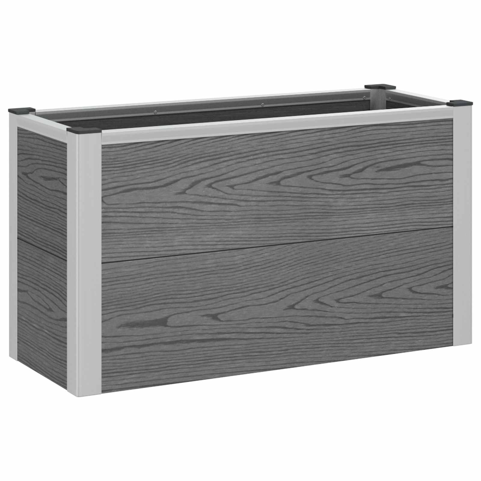 Rabata Ogrodowa na Warzywa WPC 75x30x42 cm Szara na Kwiaty na Zioła