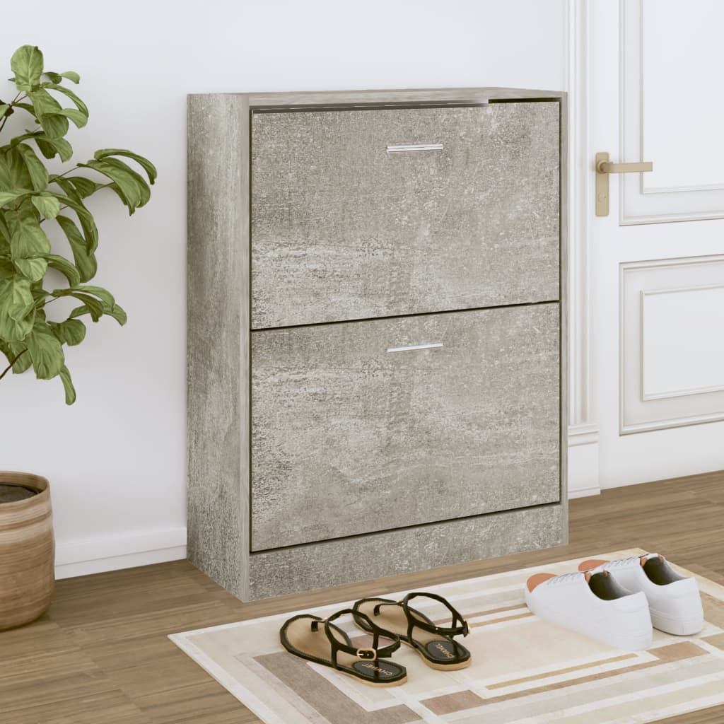 vidaXL Szafka na buty, szarość betonu, 63x24x81 cm