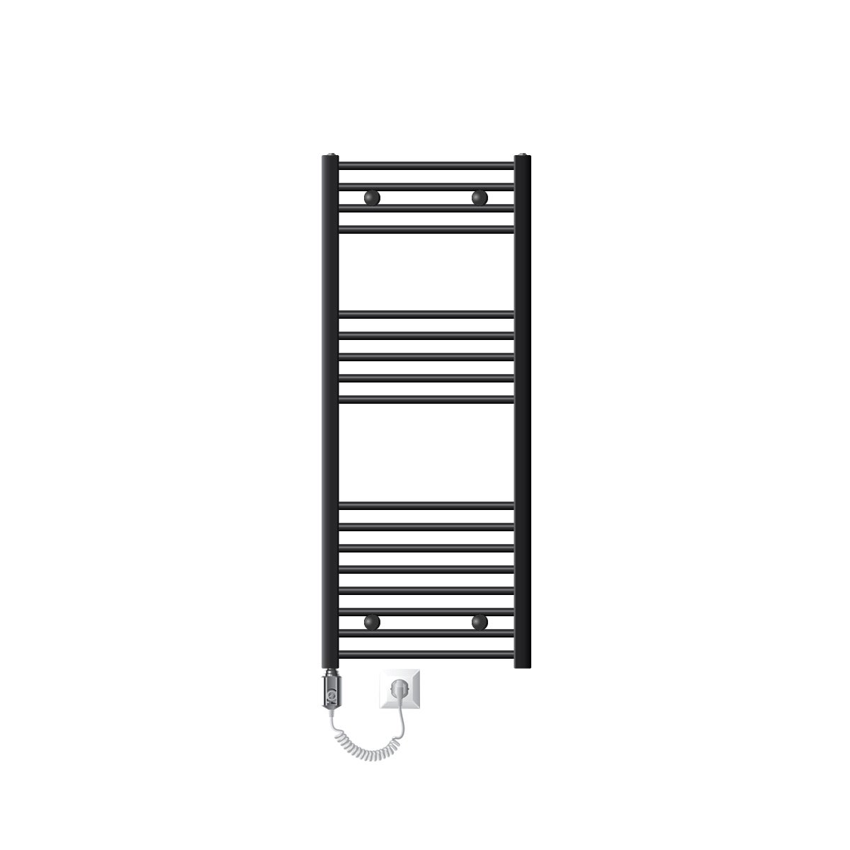 ECD Germany Grzejnik lazienkowy Elektryczny z elementem grzejnym 900W Wysoka moc - 500 x 1200 mm - antracytowy - zakrzywiony z podlaczeniem bocznym -