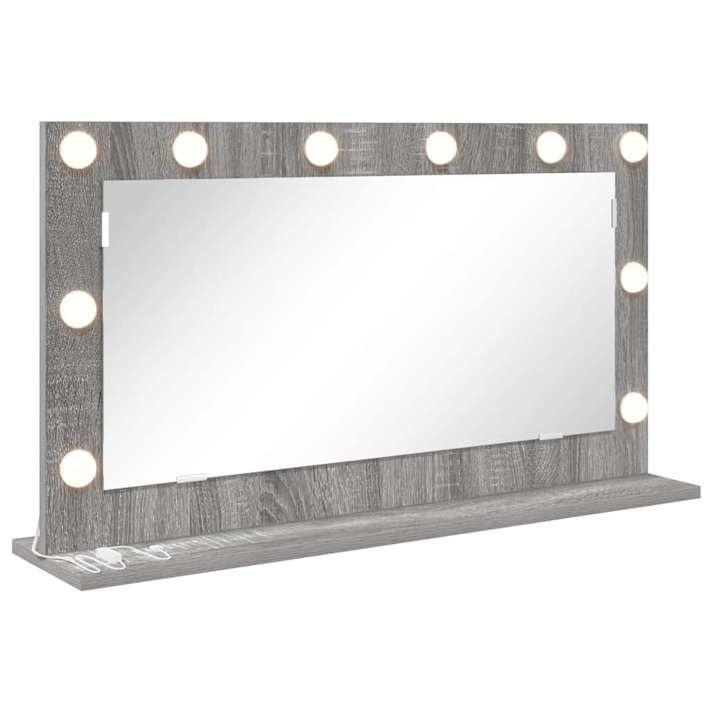 Lustro do Toaletki Prostokątne z Oświetleniem LED z Ramą 80x45 cm Szare