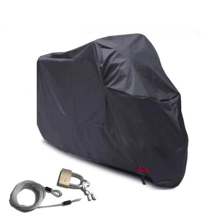 Pokrowiec ochronny na motocykl, skuter, motorower, zimowy, ochrona przed deszczem, czarny, XL (245 x 105 x 125 cm)