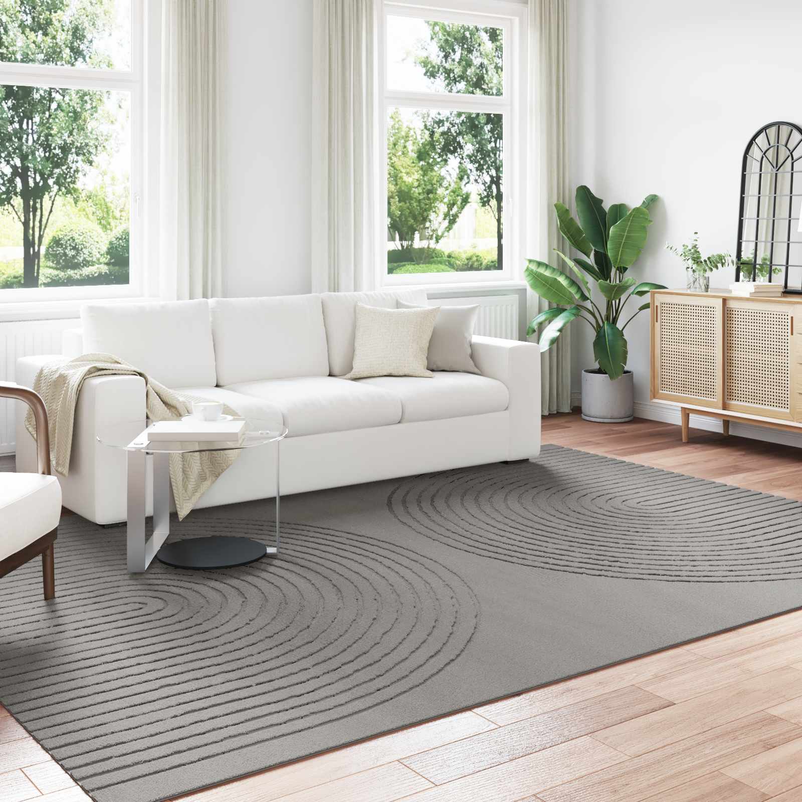 Dywany pokojowe Prostokątny GALATI Szary 280 x 200 cm Poliester vidaXL