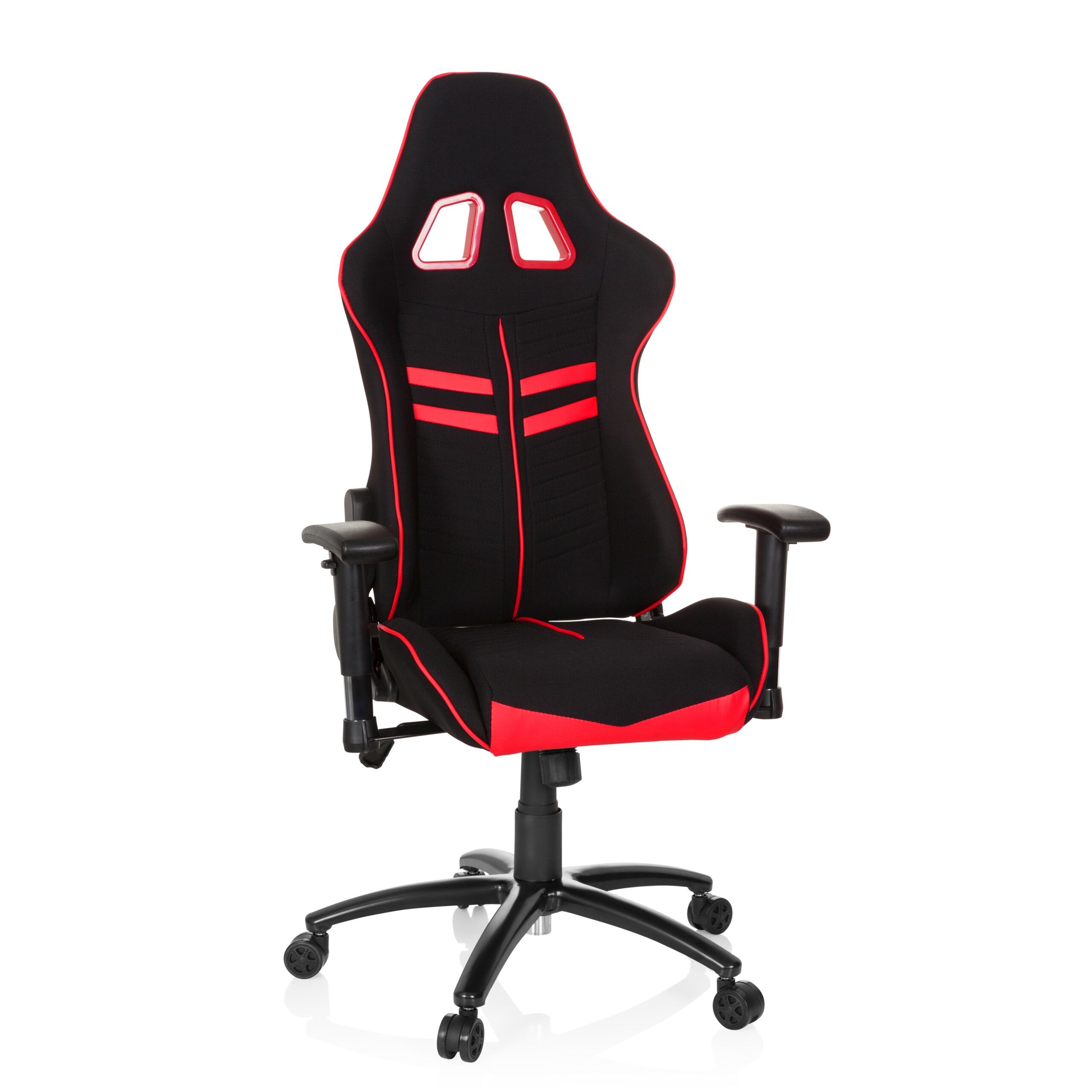 Fotel gamingowy / krzesło biurowe LEAGUE PRO I tkanina / sztuczna skóra czarny / czerwony hjh OFFICE