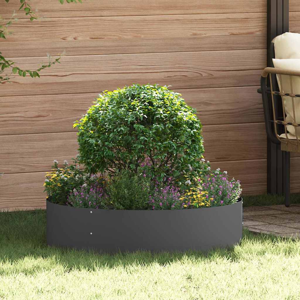Pierścień doniczki 5 pcs Czarny 80 x 80 x 20 cm Stal zimnogięta vidaXL