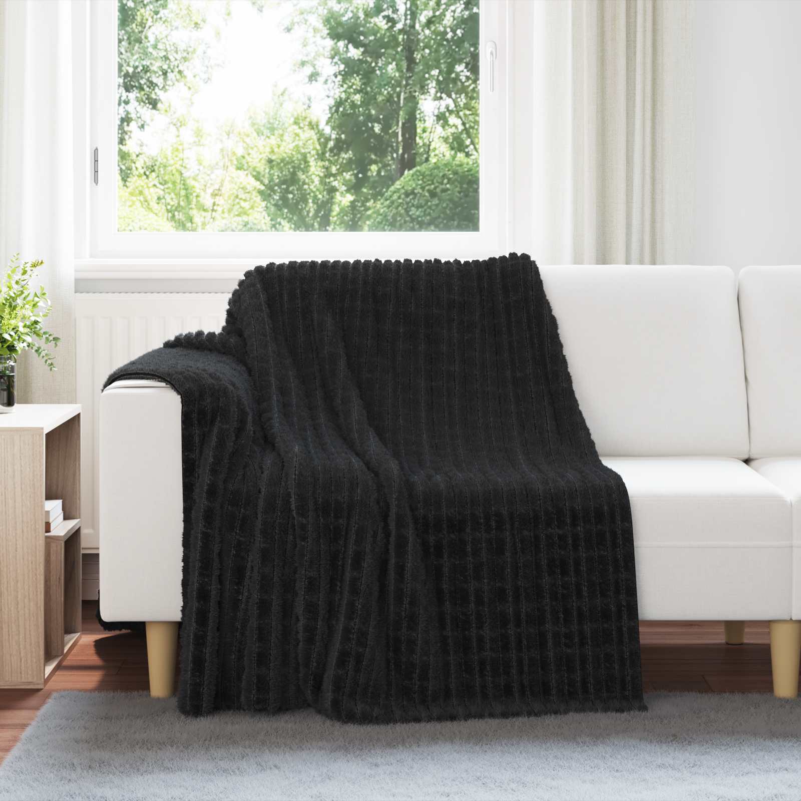 Koc Czarny 200 x 150 cm Polar vidaXL