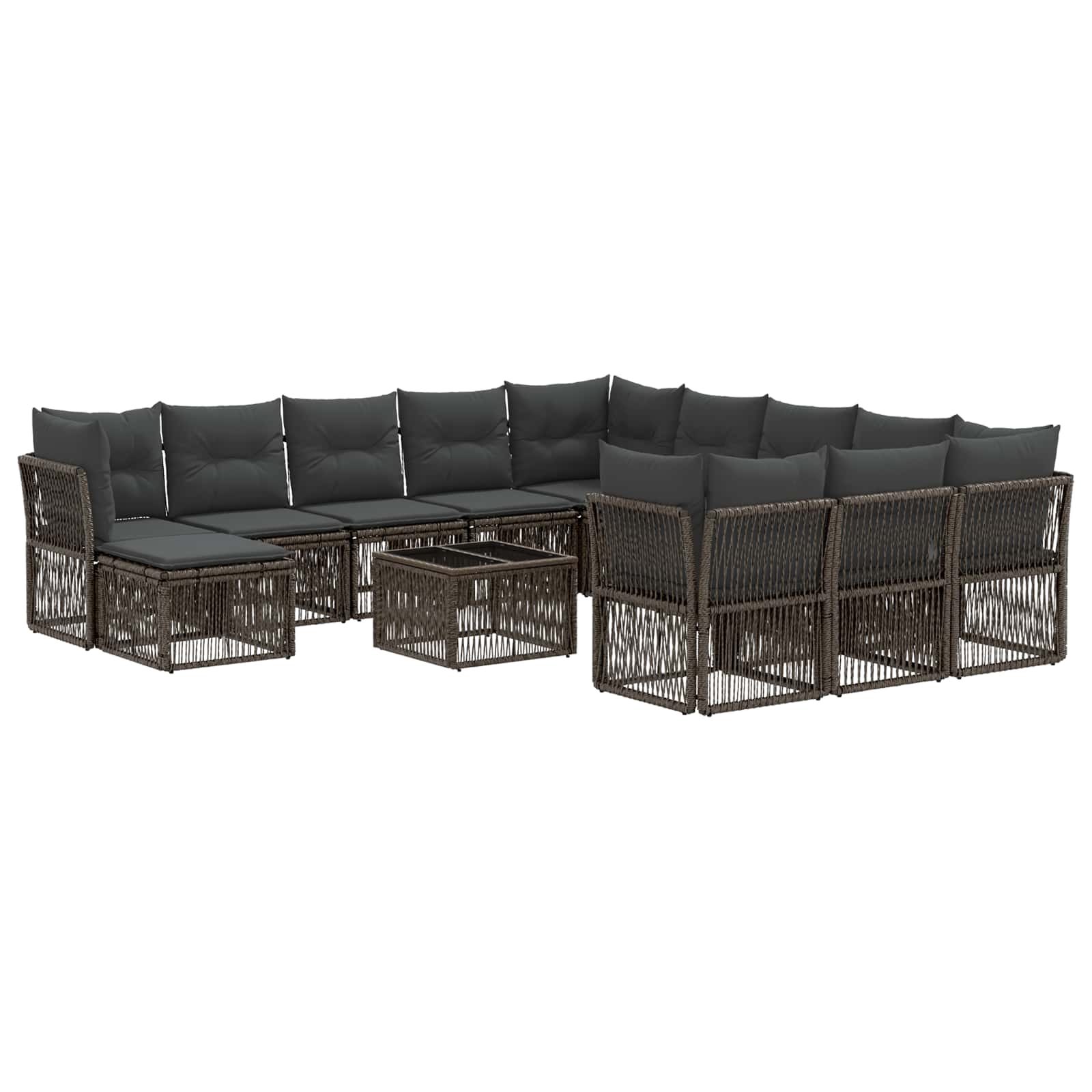Zestaw Sof na Ogród 13 pcs Szary polirattan vidaXL