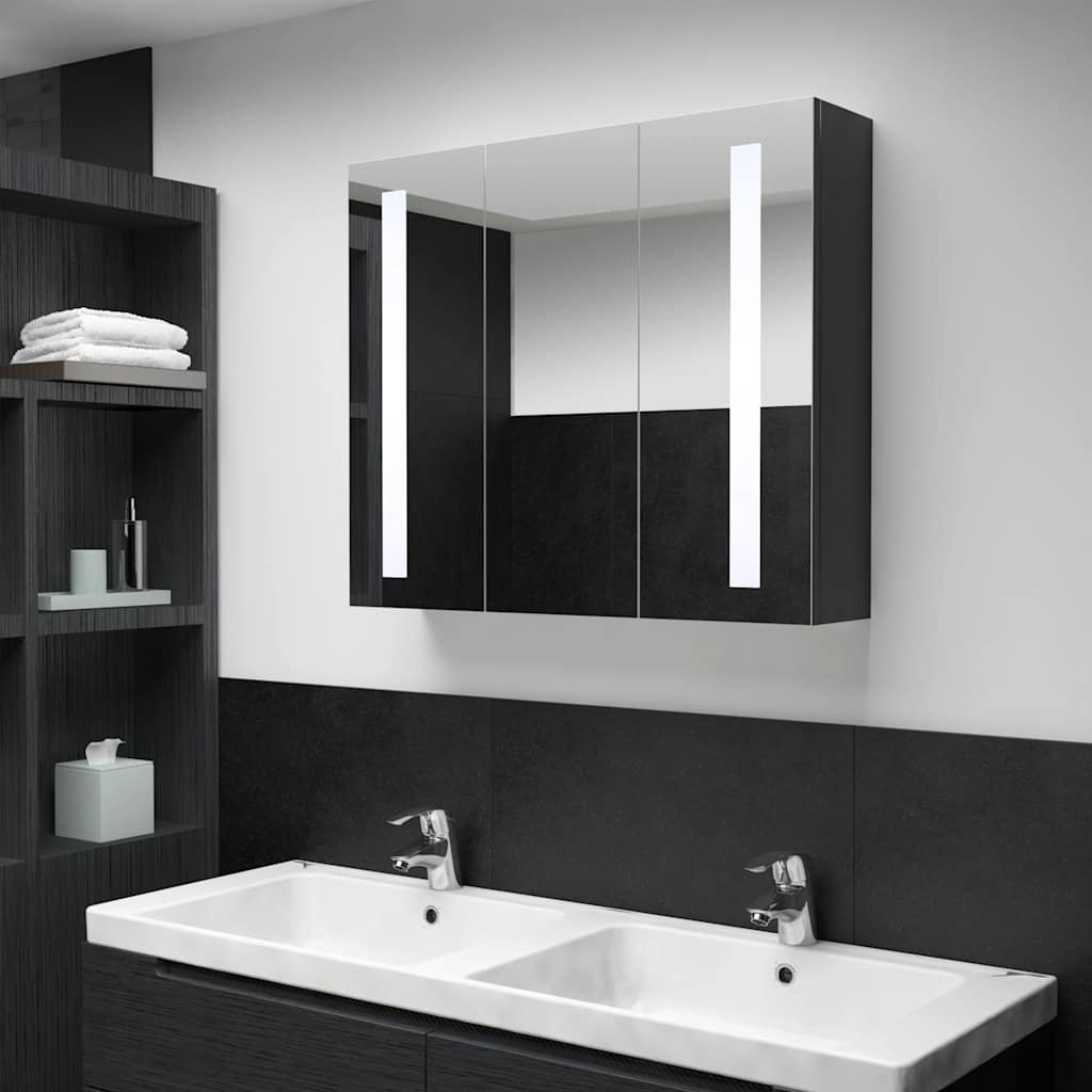 Szafka łazienkowa z lustrem i LED, 89x14x62 cm vidaXL