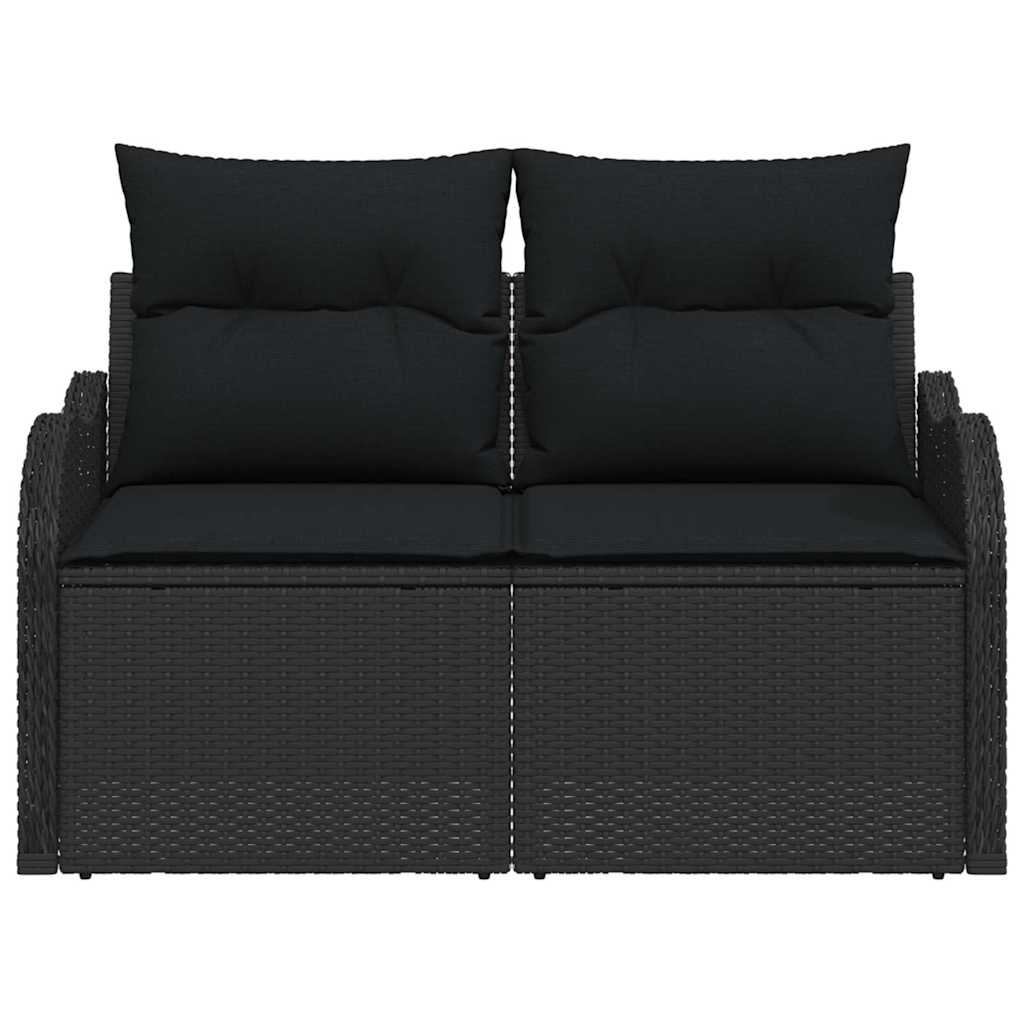 Sofa Ogrodowa z poduszką Czarny 121 x 62 x 69cm polirattan
