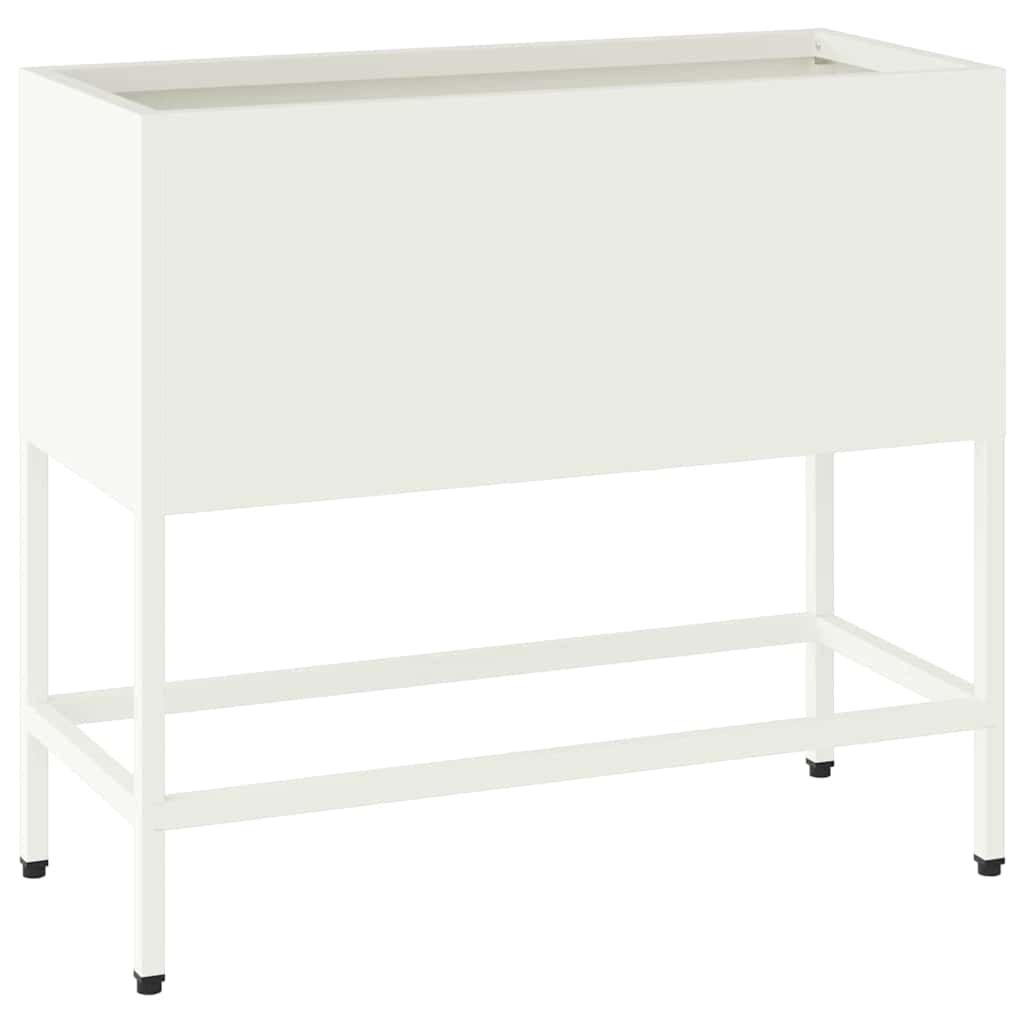 Podwyższona doniczka ogrodowa Biały 60 x 26 x 48 cm Stal