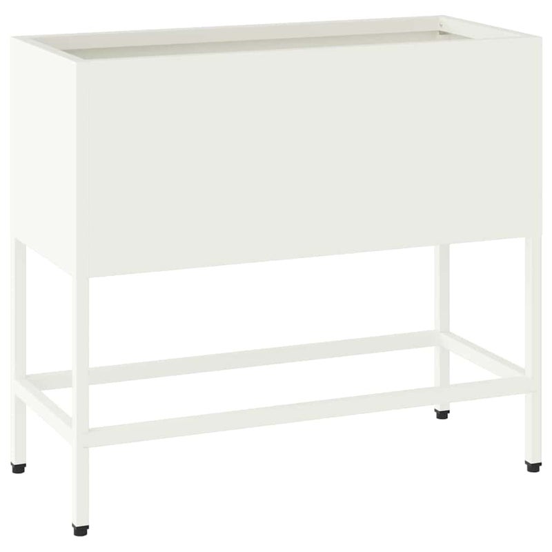 Podwyższona doniczka ogrodowa Biały 60 x 26 x 48 cm Stal