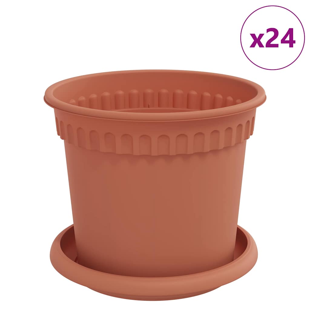 Doniczki 24 pcs Czerwony ceglasty Ø 15 x 12 cm