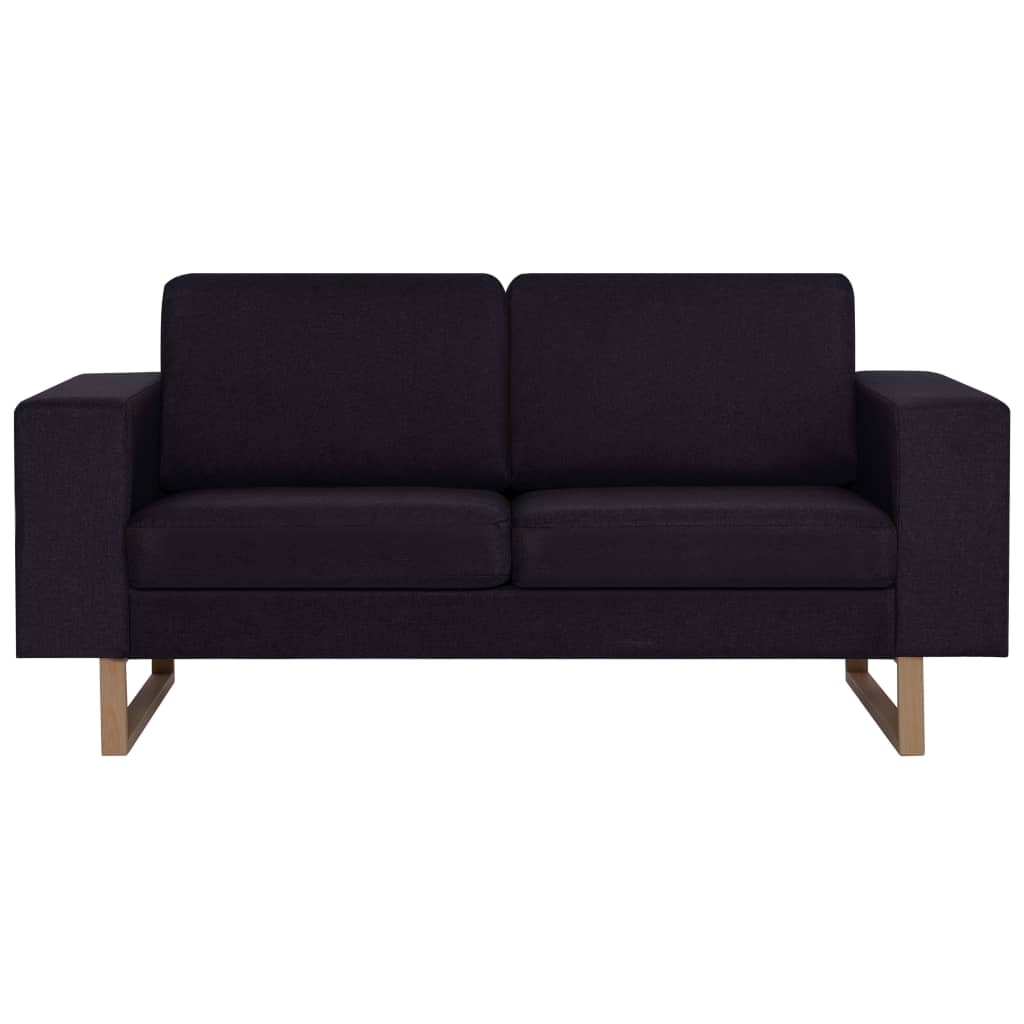 2-osobowa sofa tapicerowana tkaniną, czarna