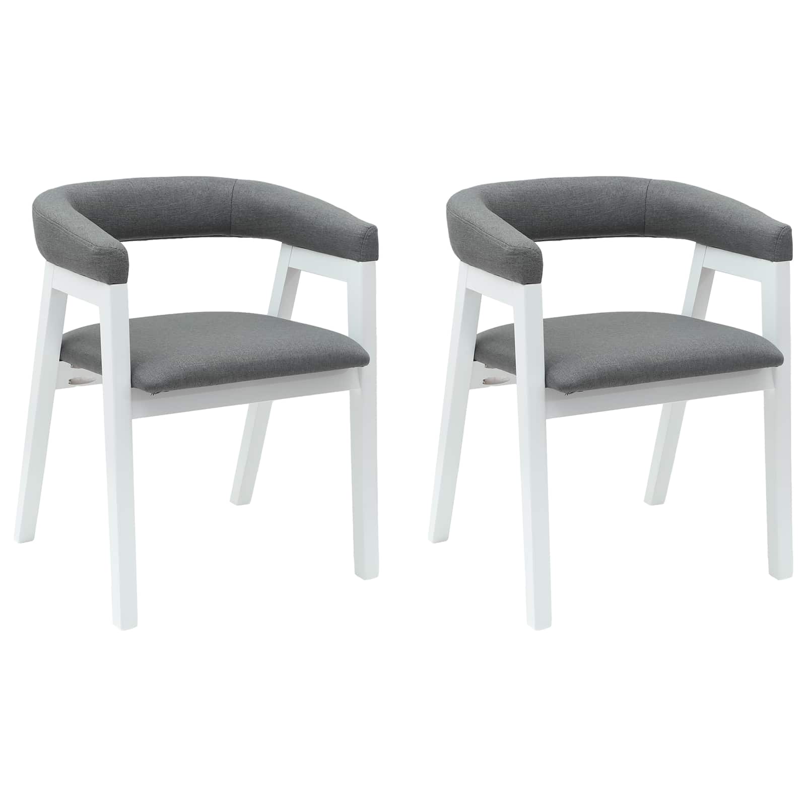 Krzesła jadalne 2 pcs Biały 54 x 57 x 73 cm Drewno Gumowe