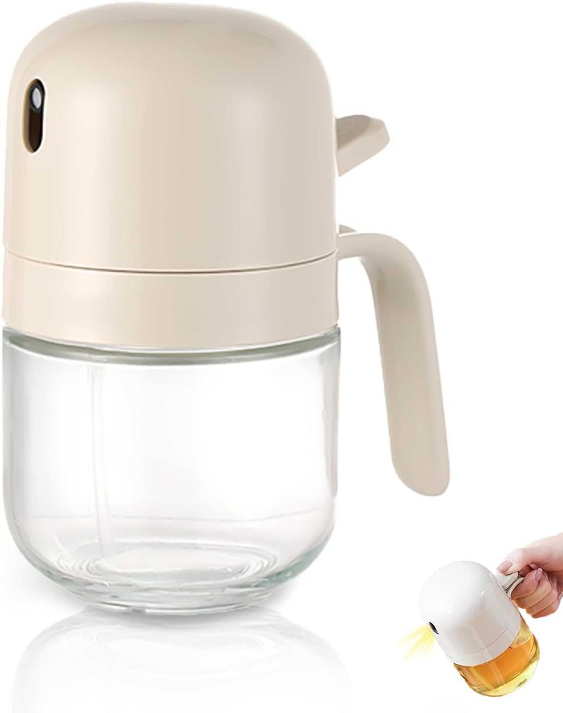 300 ml szklana butelka z rozpylaczem do gotowania - oliwa z oliwek w sprayu o jakości spożywczej, odpowiednia do frytkownic powietrznych i grilli