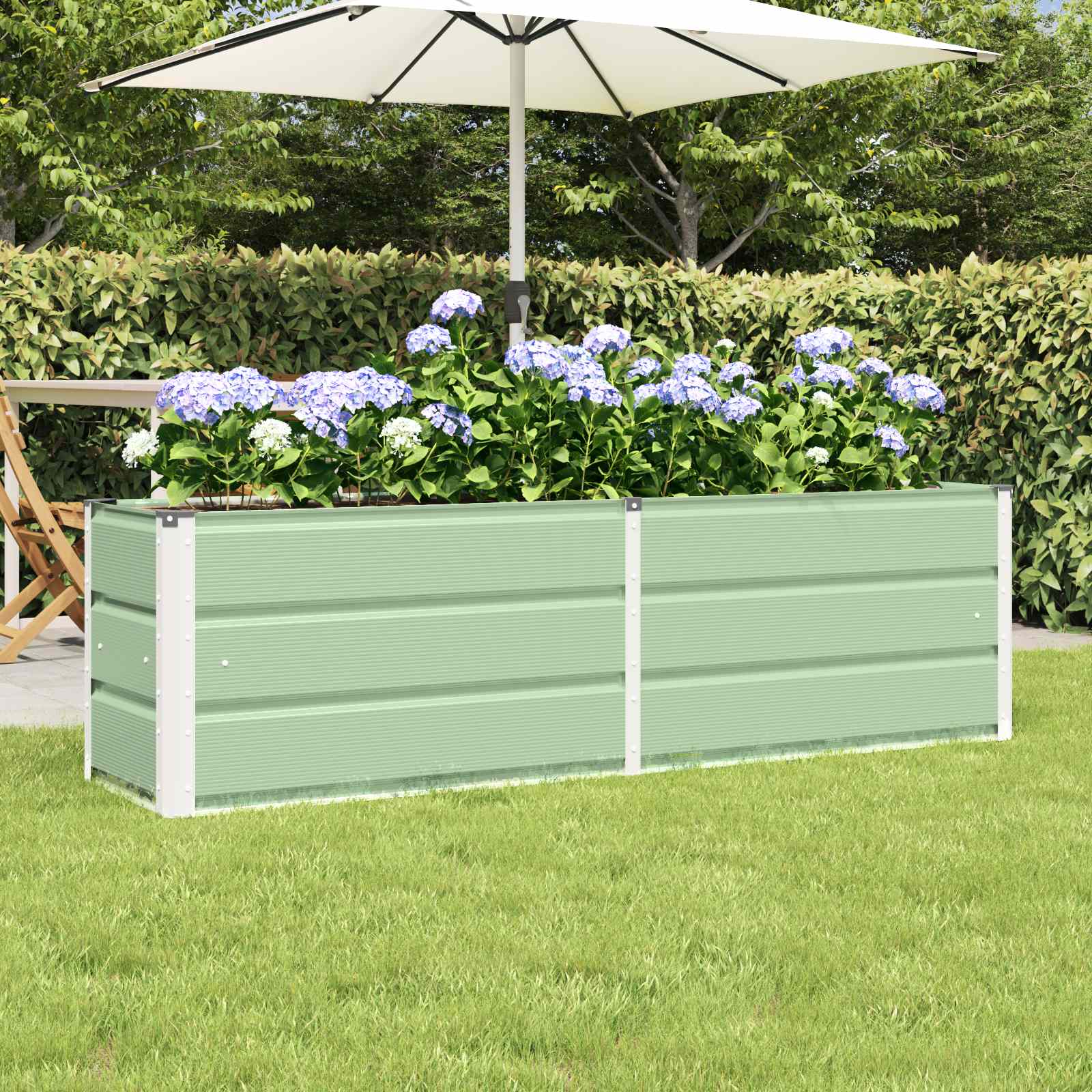 Donica Zielony 160 x 40 x 45 cm Stal vidaXL