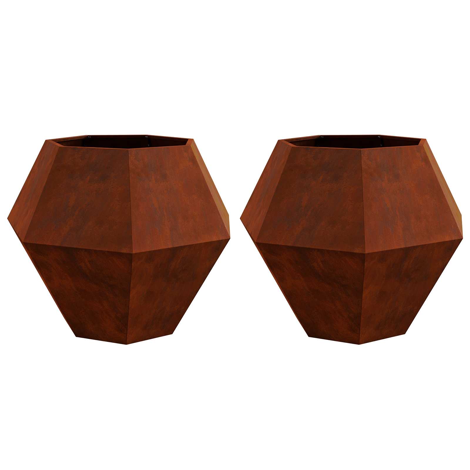 Donica 2 szt. Rdzawy 100 x 100 x 80 cm