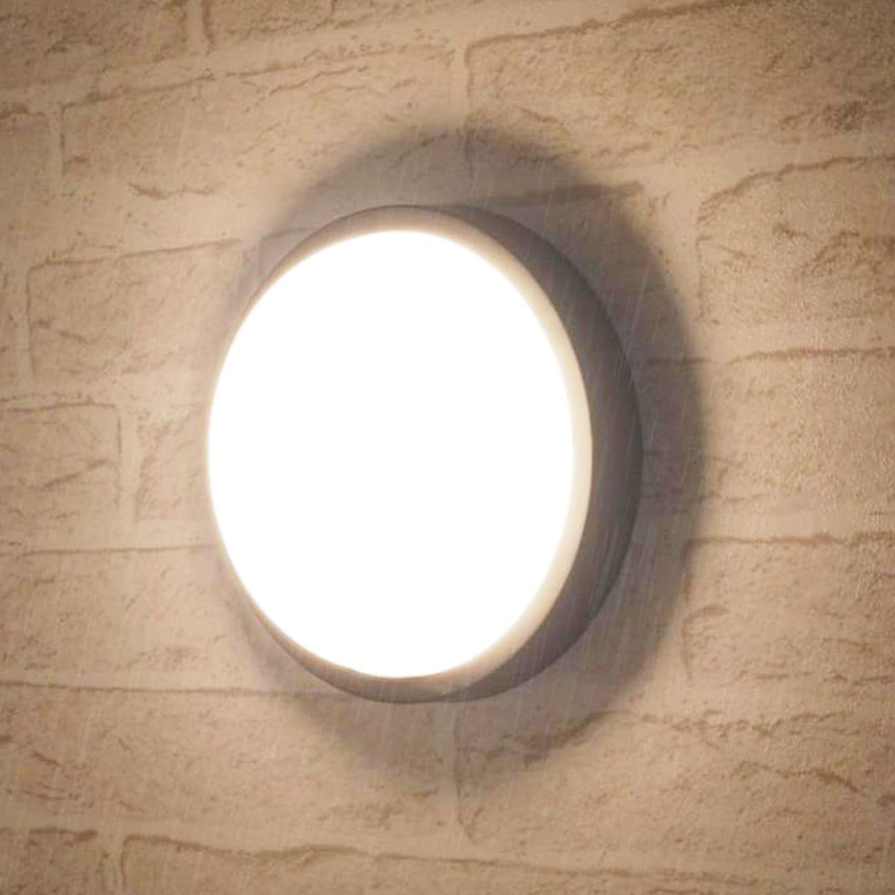 (1 sztuka) Lampa ścienna zewnętrzna, oświetlenie zewnętrzne LED 20 W, wodoodporna lampa ścienna IP65, czarna okrągła lampa sufitowa