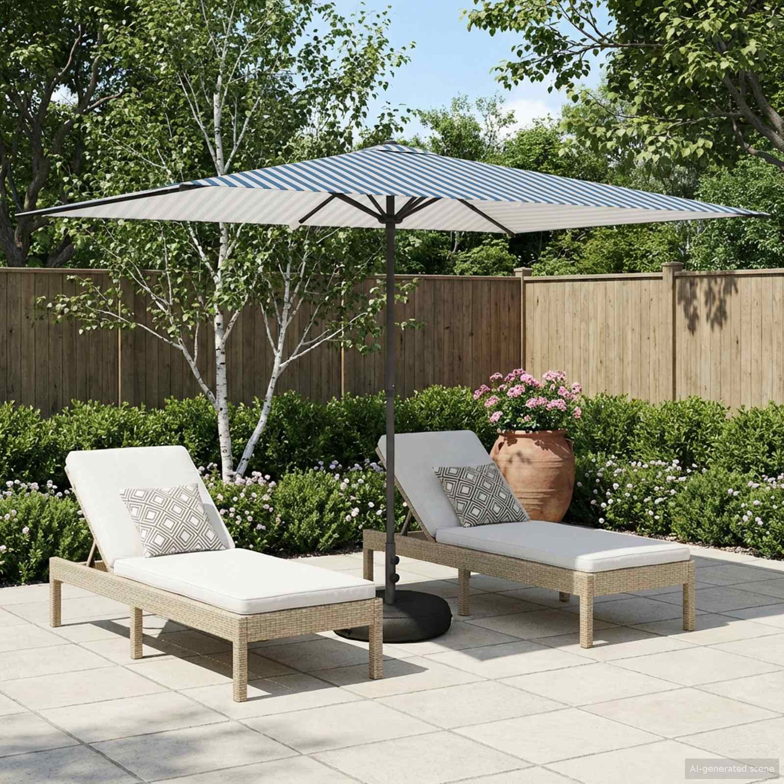 Parasol ogrodowy z podstawą 200 x 300 cm Poliester Prostokątny vidaXL
