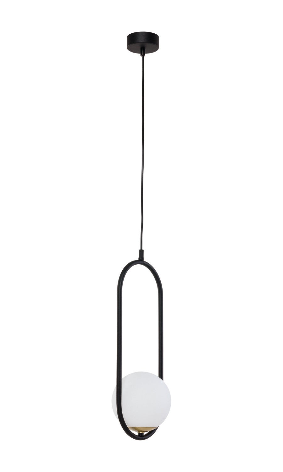 Lampa wisząca IGON Jupiter białe szkło nowoczesna czarny E14 60 cm 1 szt.