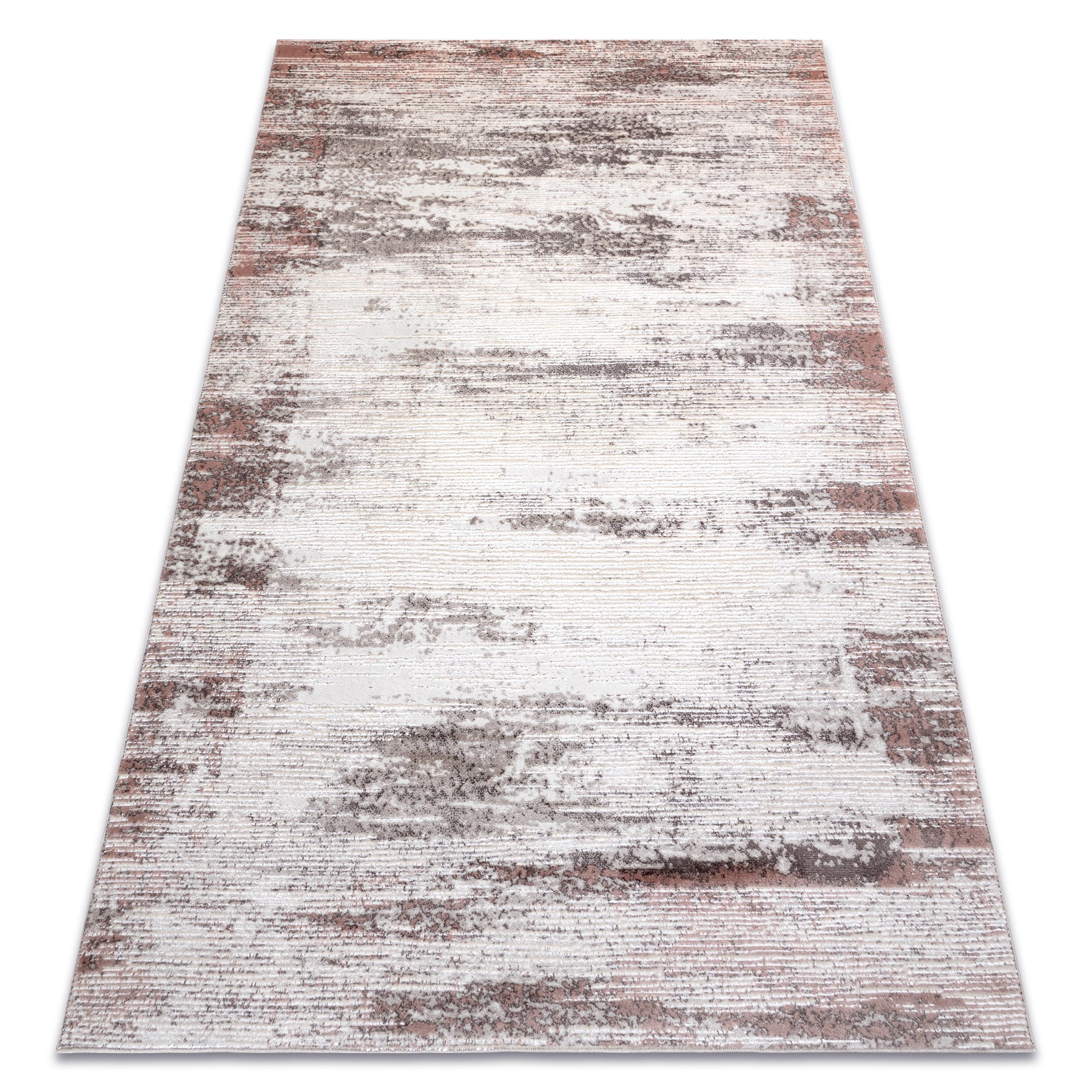 Dywan CORE W9775 Ramka, Przecierany - Strukturalny, dwa poziomy runa, jasny beż / róż 120x170 cm
