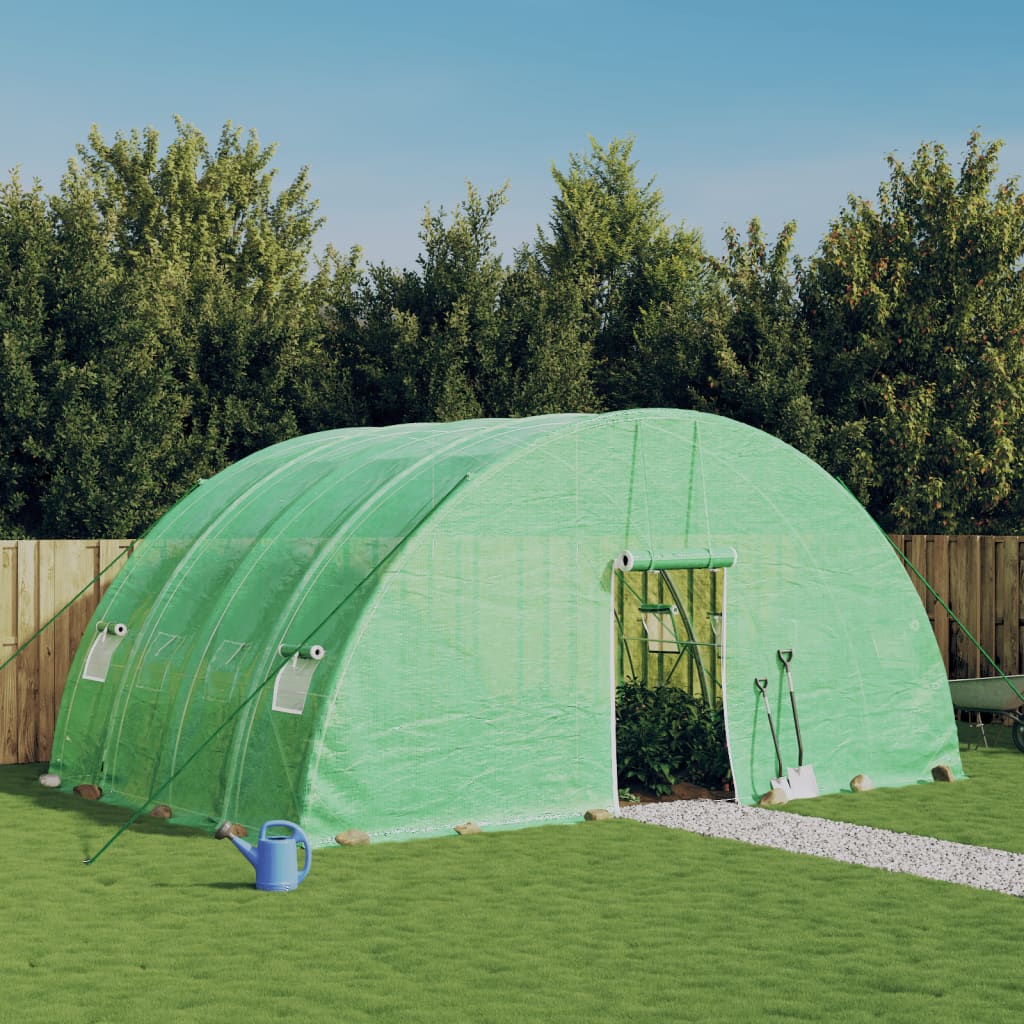 Szklarnia ze stalową ramą, zielona, 24 m², 6x4x2,85 m vidaXL