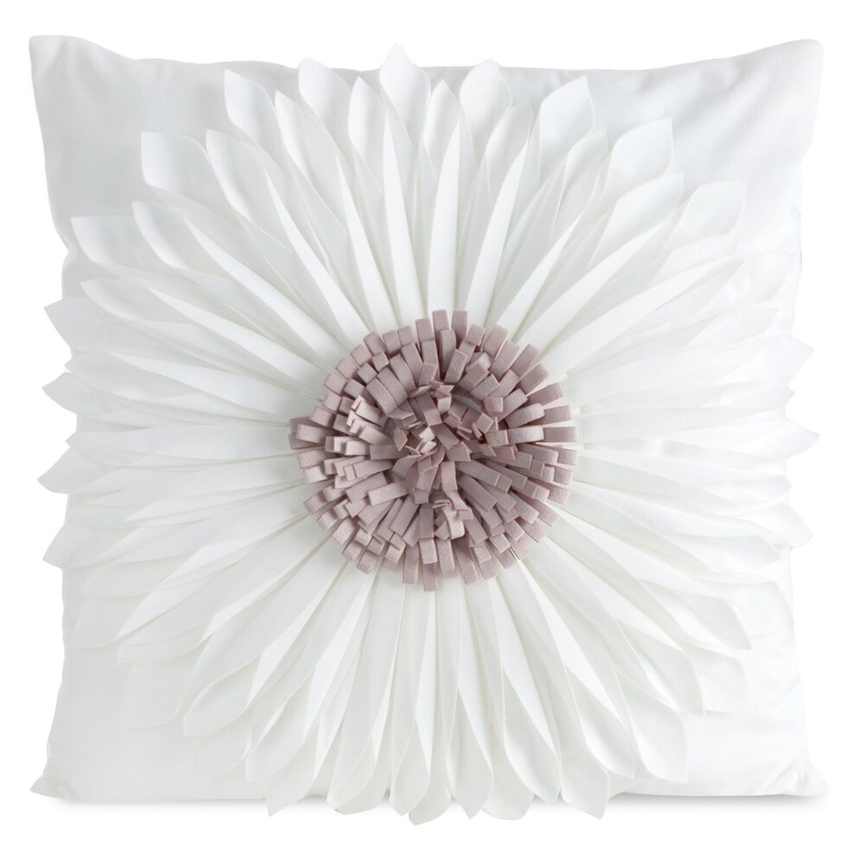 Poszewka dekoracyjna FLORES Eurofirany kremowa różowy kwiat 3D 45x45 cm 1 szt.