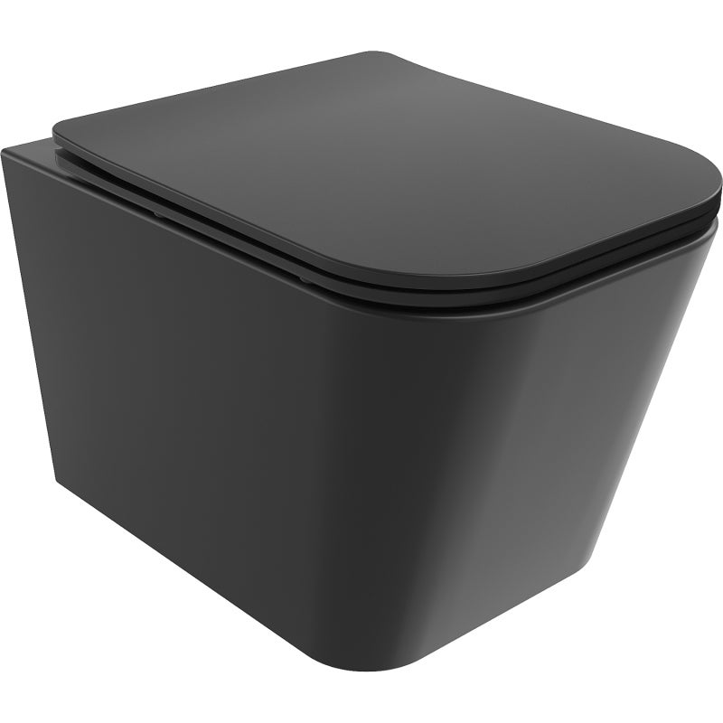 Mexen Teo miska wc Rimless Tornado z deską wolnoopadającą slim, duroplast, czarna mat - 30850685T
