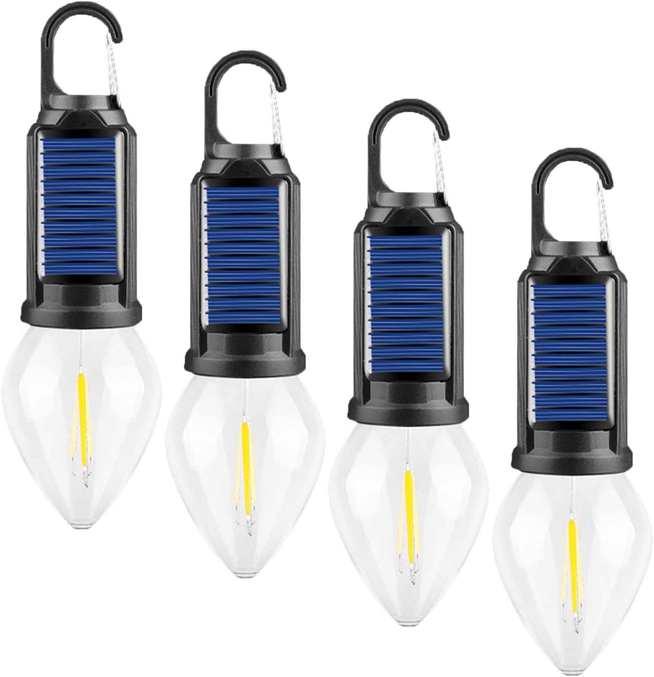 Zestaw 4 latarek kempingowych LED z możliwością ładowania przez USB, do namiotu, ze światłem punktowym