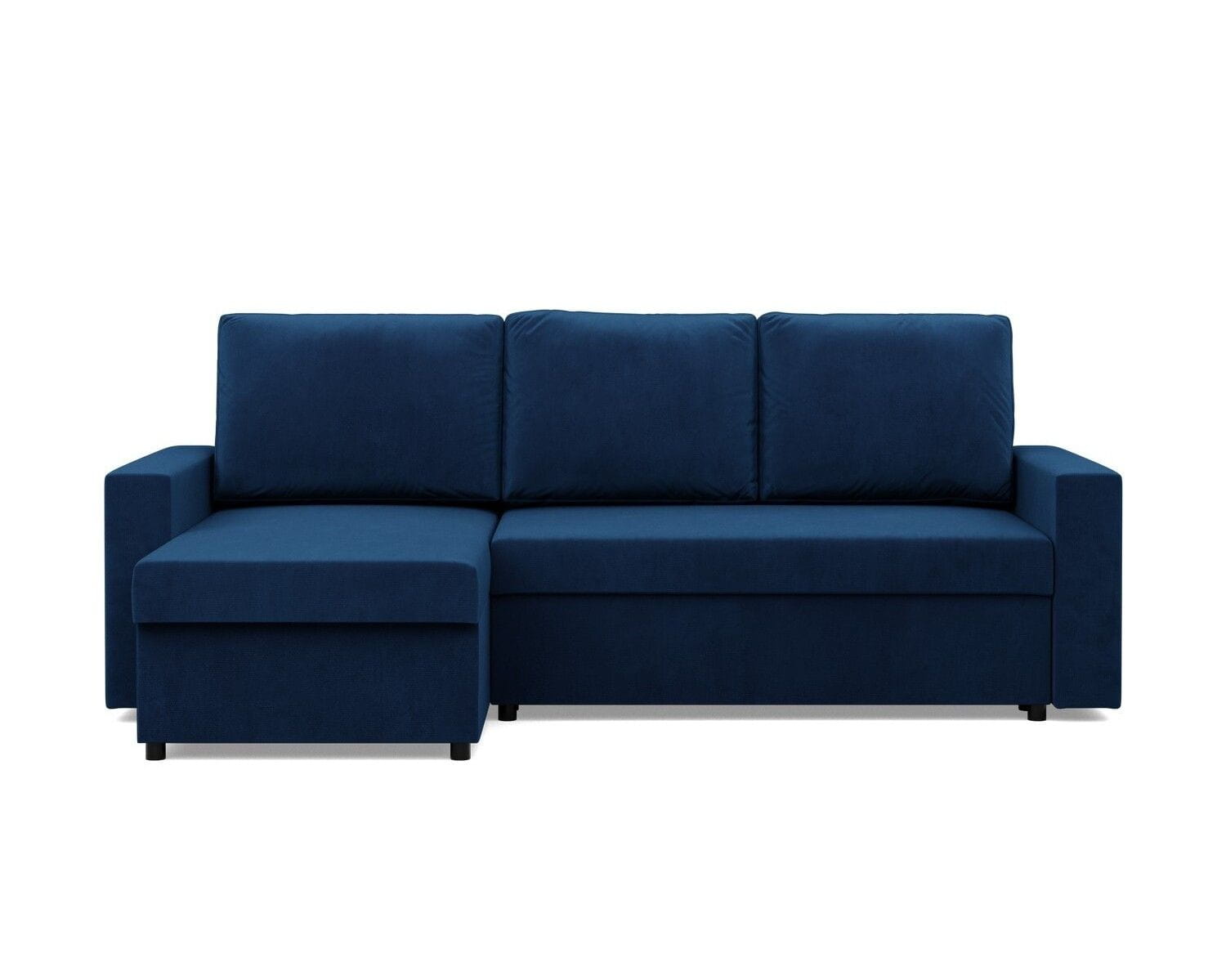 Narożnik do salonu, BLOM, velvet, 231x140x92 cm, granatowy - TYLETEGOTU