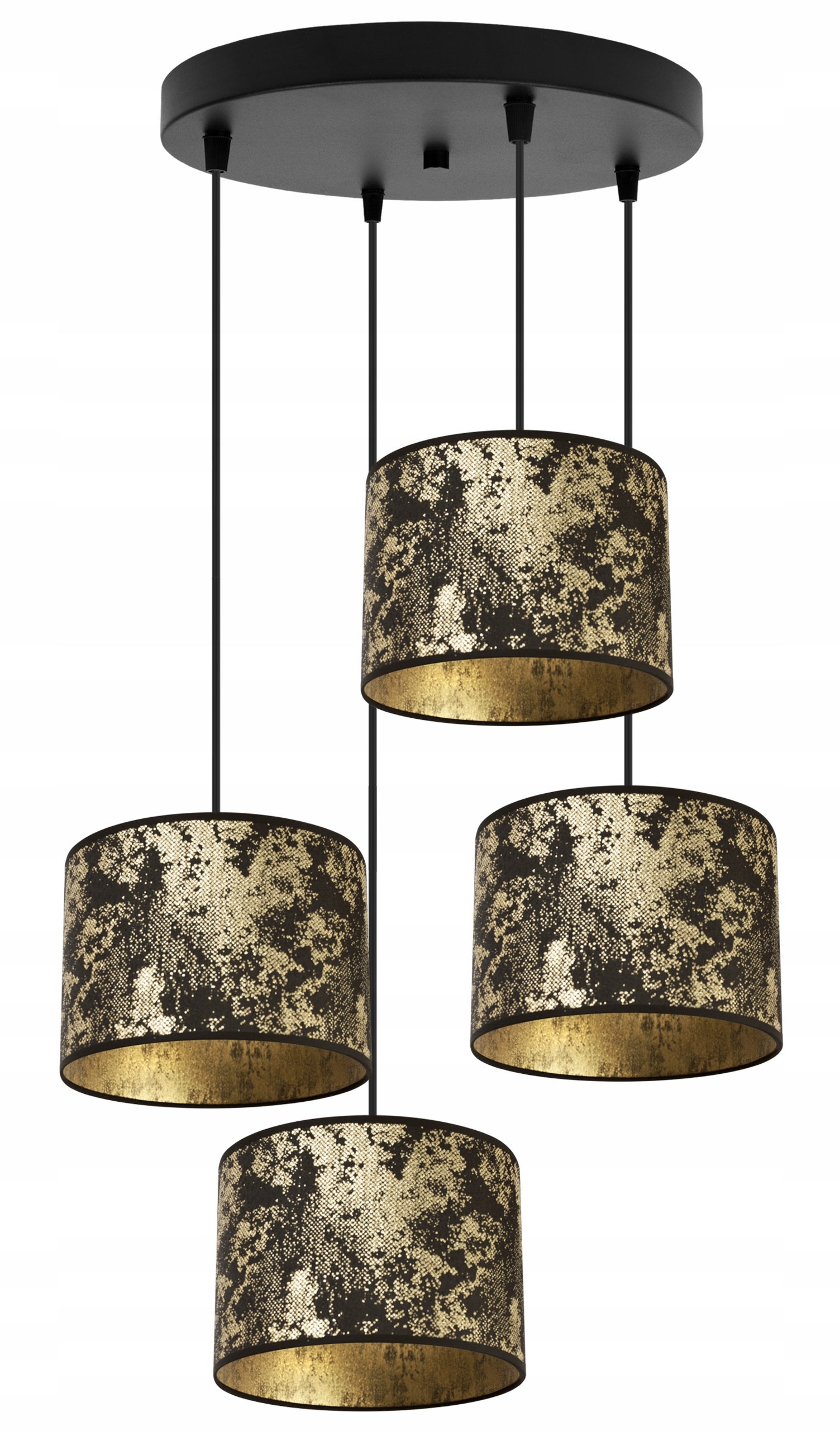 Lampa sufitowa wisząca okrągła Light Home LH Werona 4x E27 60W złoty/czarny