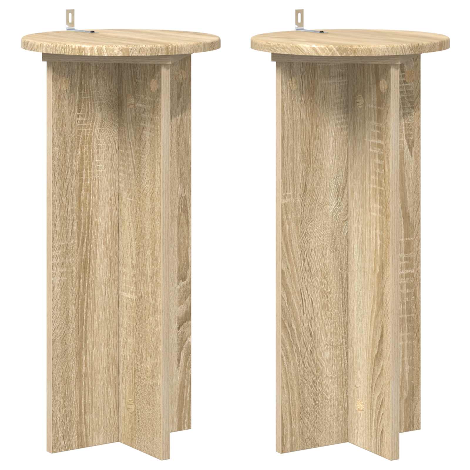 2x Stojak na Kwiaty Dąb Sonoma 29,5 cm do Salonu
