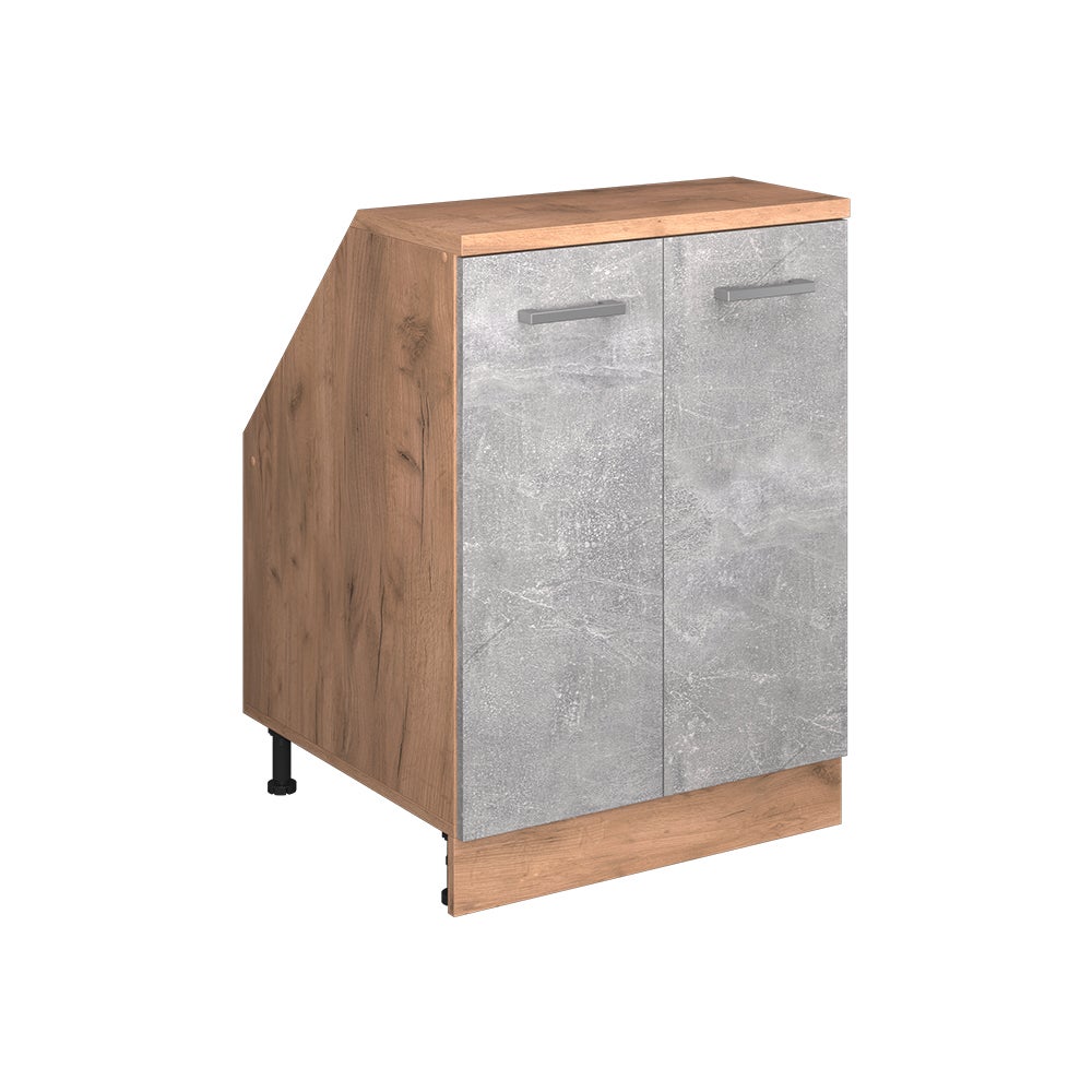 Vicco Szafa skosna Rion, Beton, 60 x 81.6 cm z 2 drzwiami, korpus szafy głębokość 60 cm