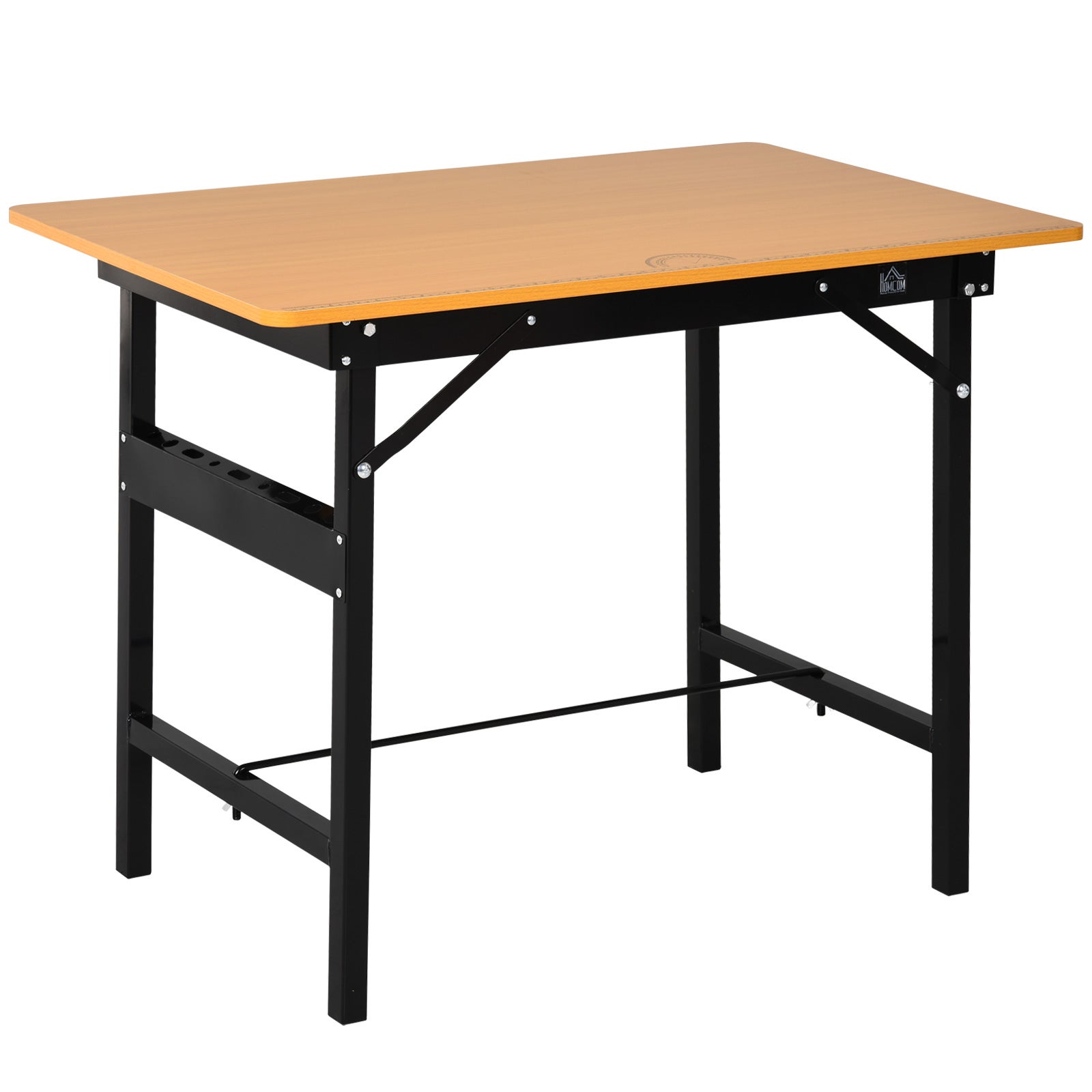 stół warsztatowy, 100 cm, wytrzymały, składany, linijka, kątomierz, MDF, stal, do garażu