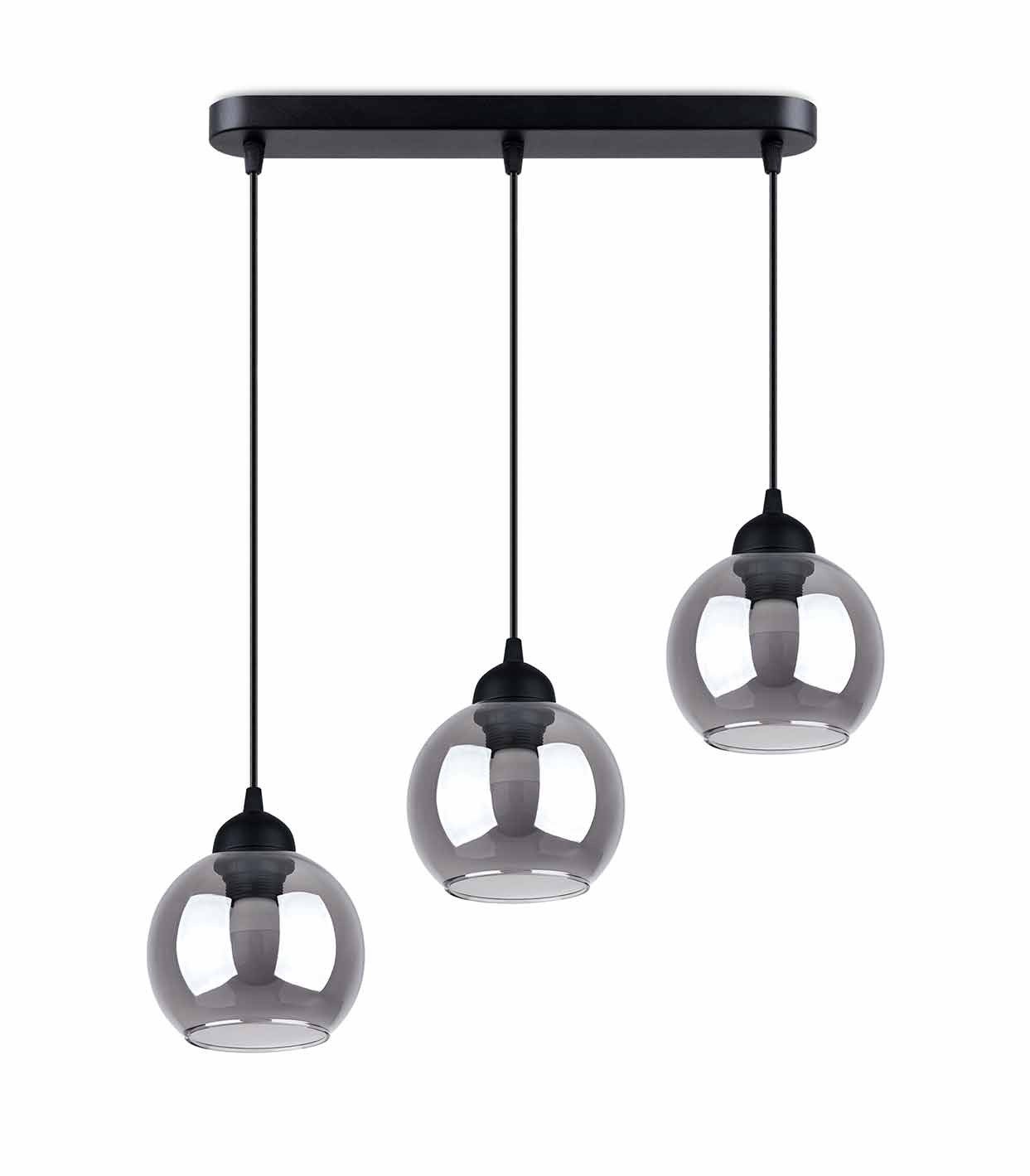 Suspension Acier Noir E27 3 Alino