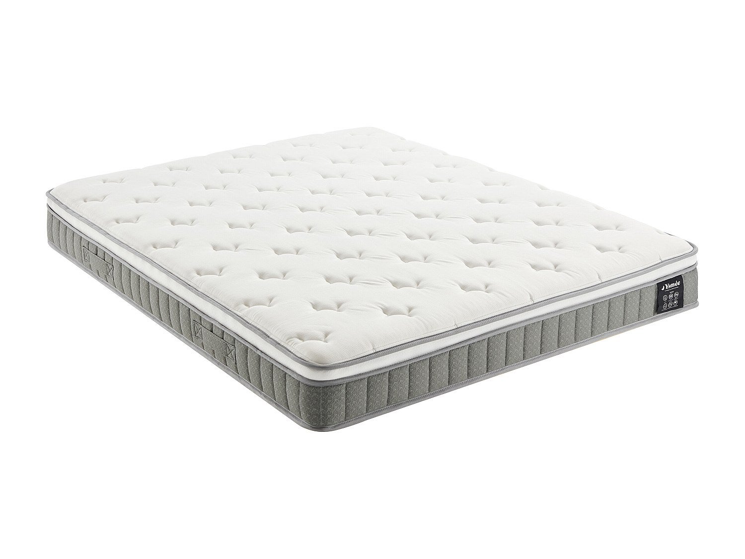 Materac 160 x 200 cm ze sprężynami kieszeniowymi i warstwą pianki z pamięcią kształtu, grubość 21 cm – VITOGO od YSMÉE
