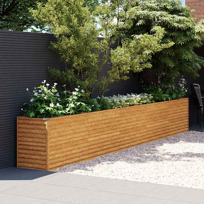 vidaXL Podwyższona grządka ogrodowa 482x50x69 cm, stal Corten