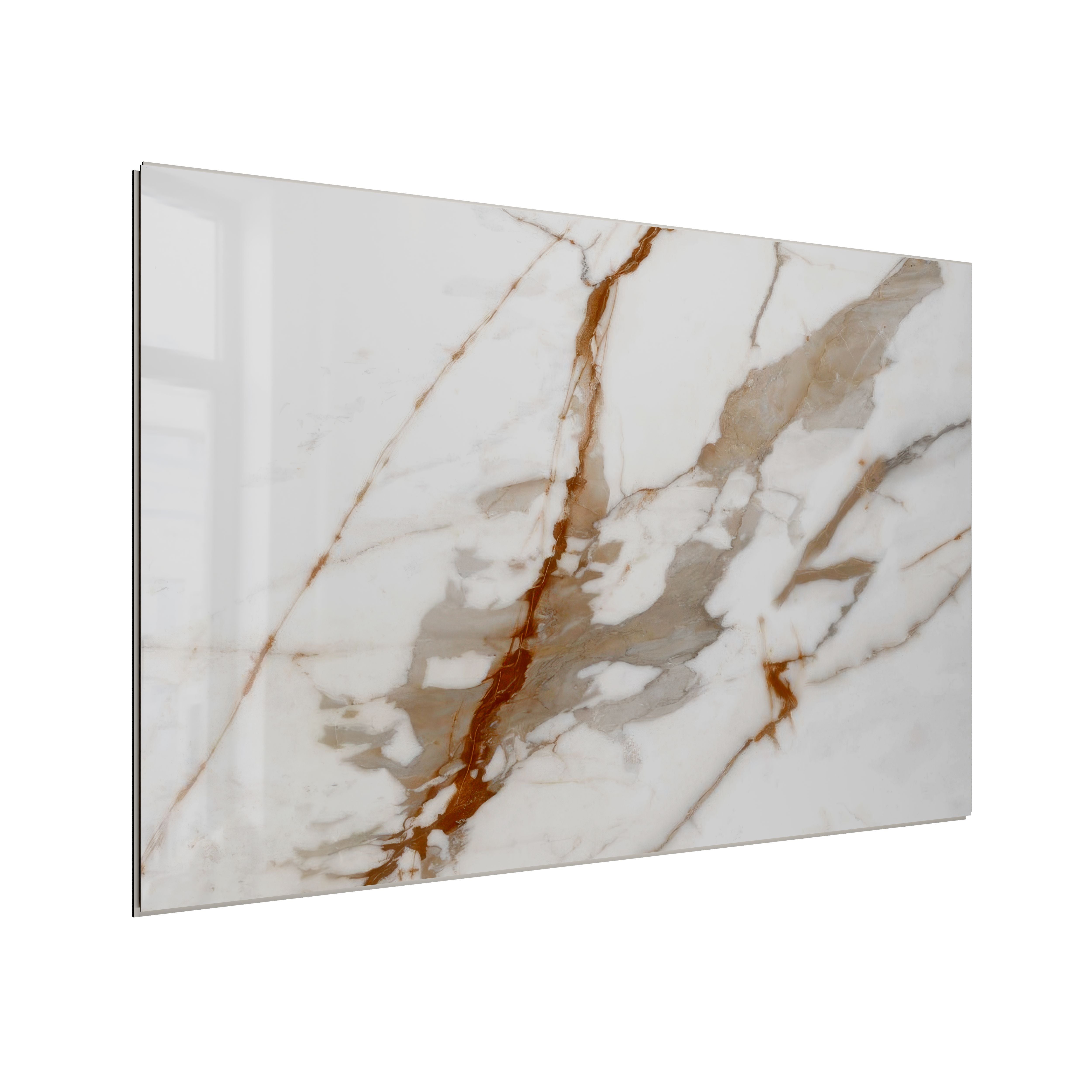 Panel ścienny dekoracyjny SPC WALL Marbet Design 40x70 cm Carrara white & brown glossy 10 szt.