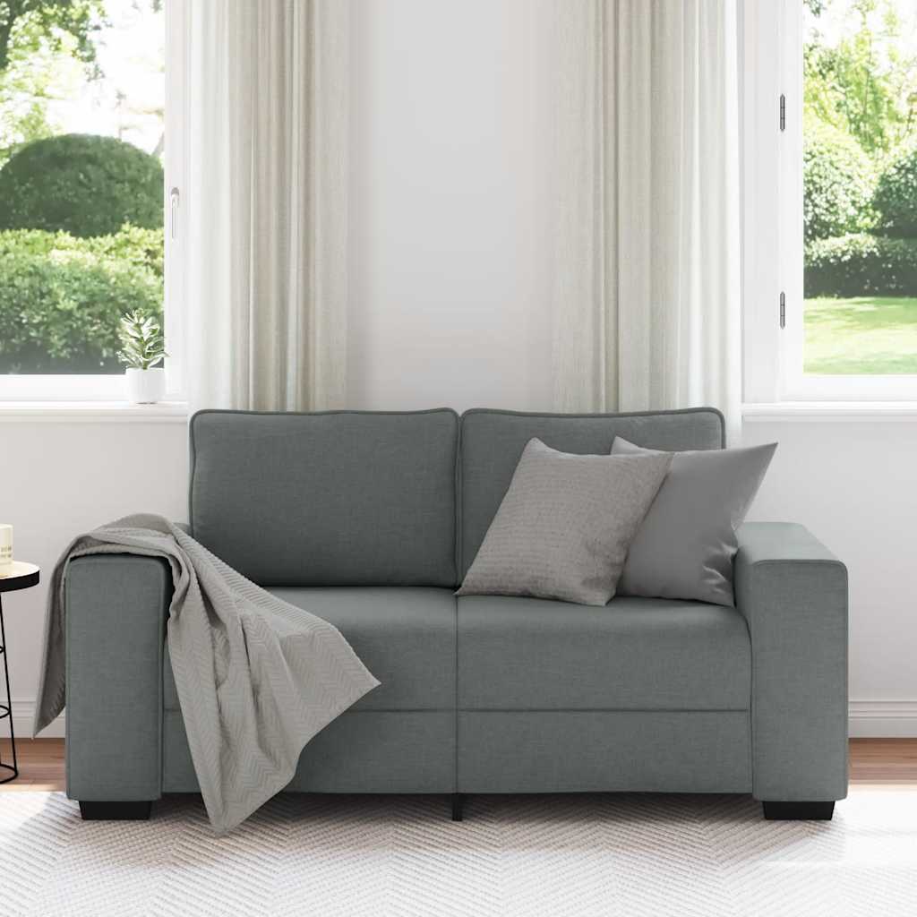 Sofa 2-osobowa Ciemnoszara 160x77x82 cm Tkanina