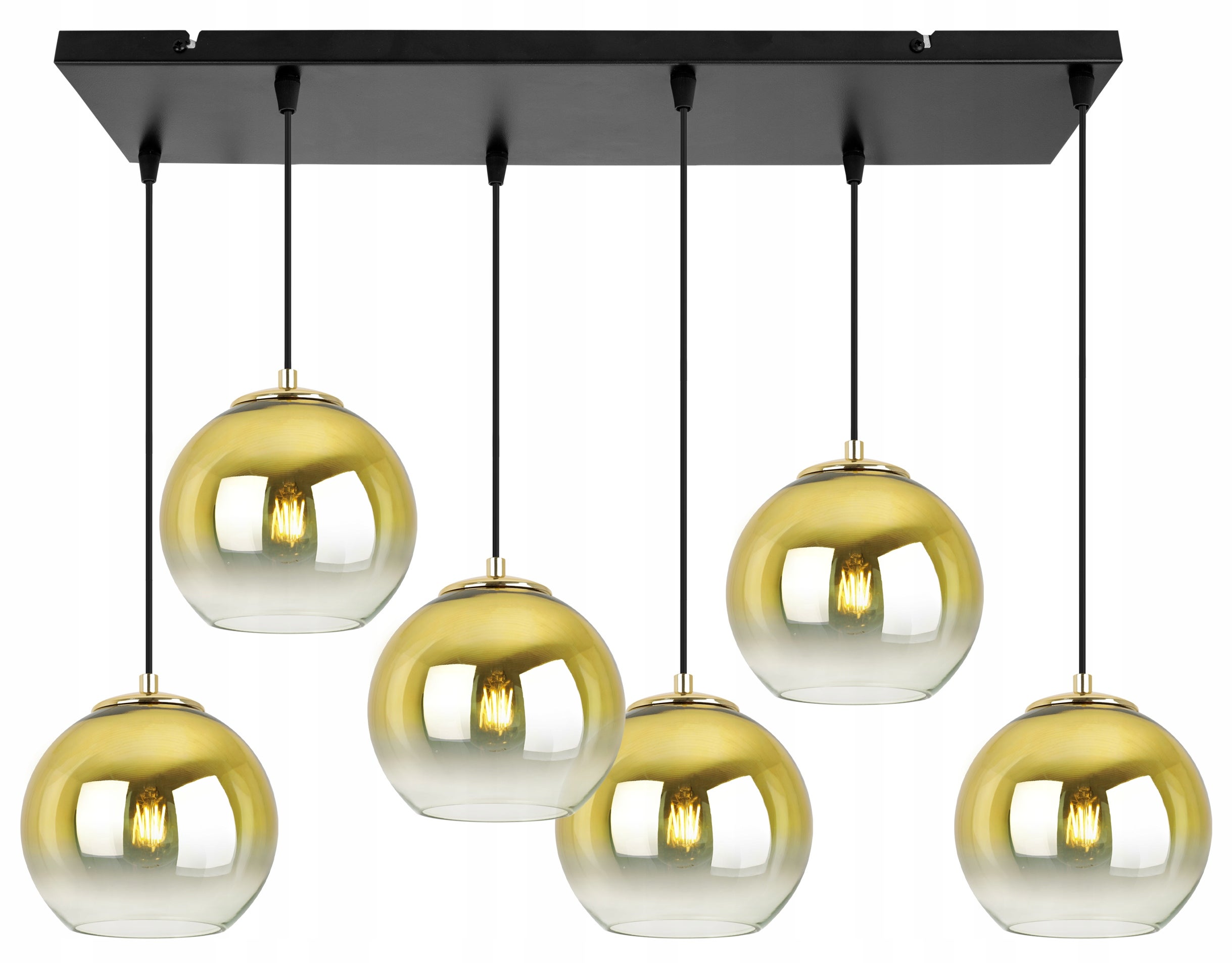 Lampa sufitowa wisząca Light Home LH Bergen Gold 6x E27 60W klosz 15cm złoty