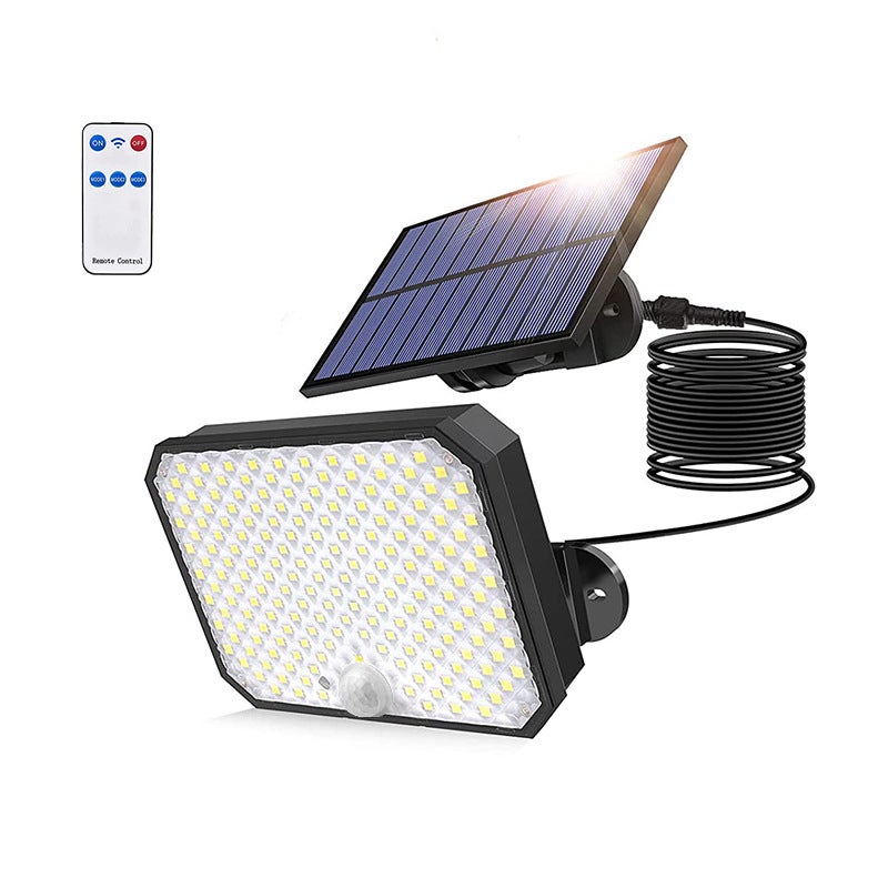 Ultra zewnętrzne lampy solarne, reflektory solarne z czujnikiem ruchu 4000LM z pilotem - Wodoodporne światła bezpieczeństwa IPX5