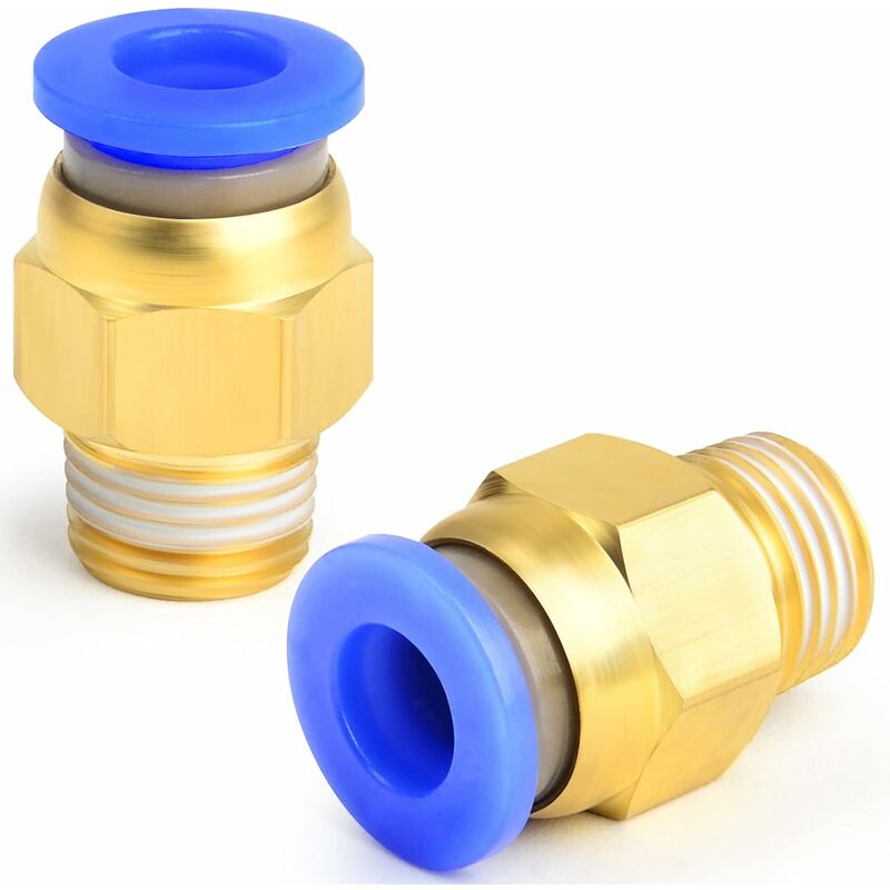 2 szt. 6 mm średnica zewnętrzna rurki x 1/8 BSP męskie proste złączki wciskane (PC6-01)