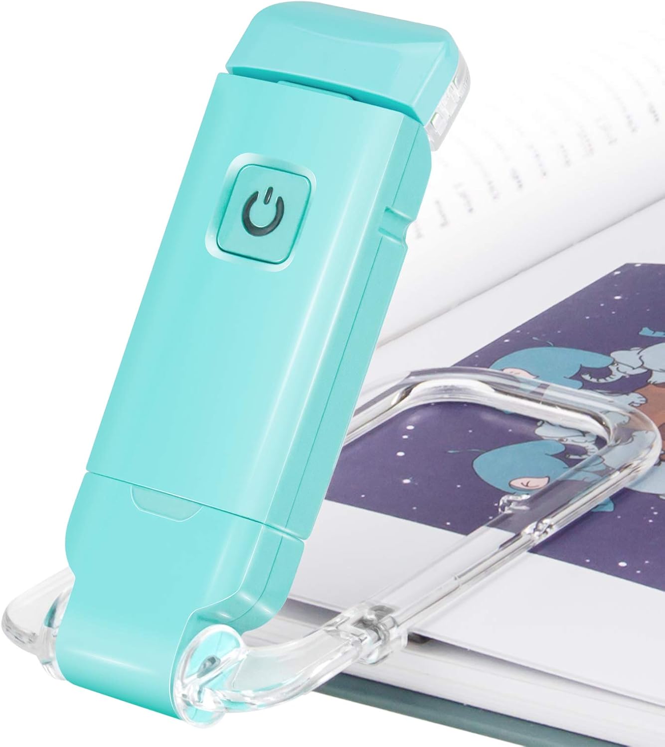 Lampka do czytania LED z klipsem, lampka nocna do czytania, delikatne światło dla oczu, ładowana przez USB, 2 ustawienia jasności