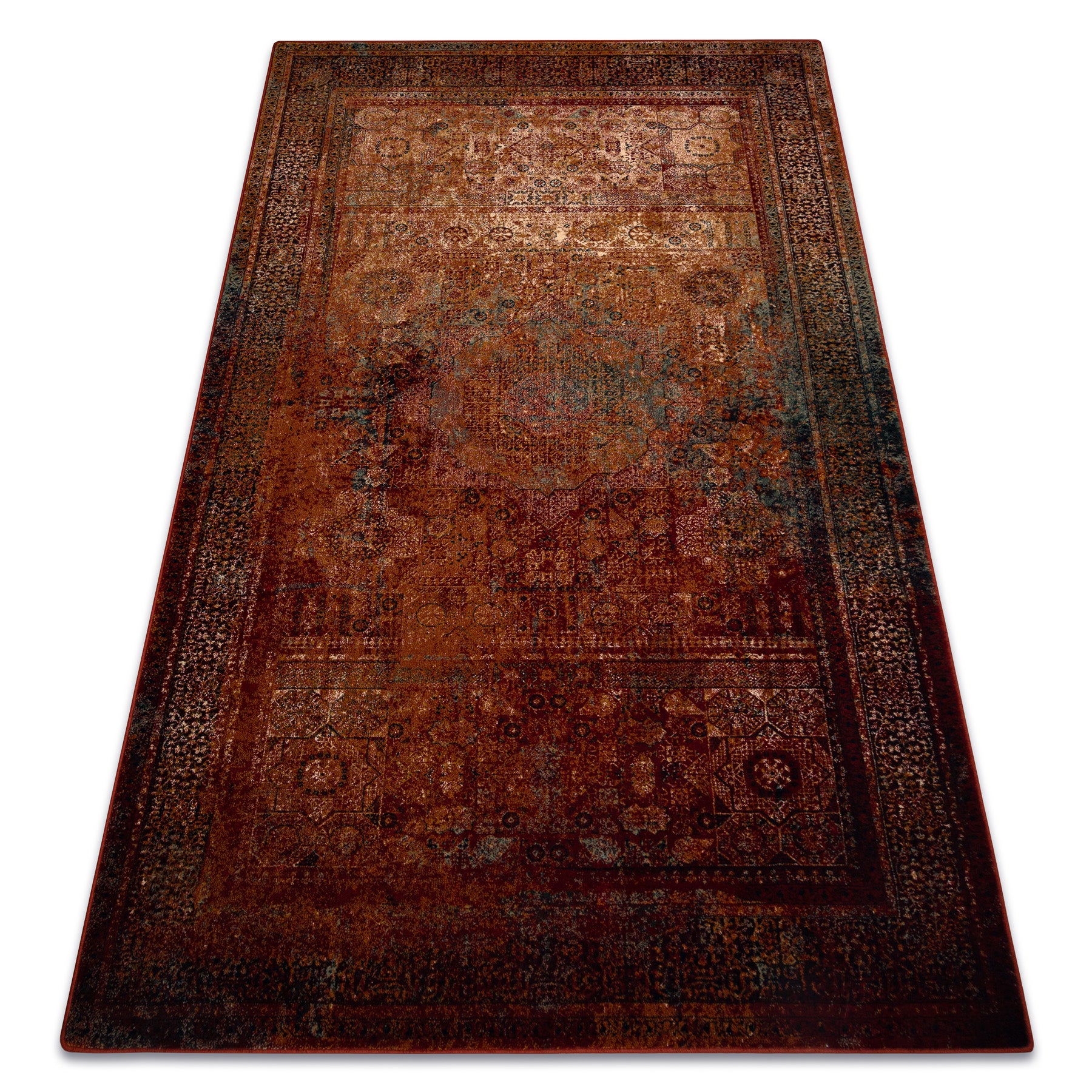 Dywan wełniany OMEGA MAMLUK Rozeta vintage czerwony 200x300 cm