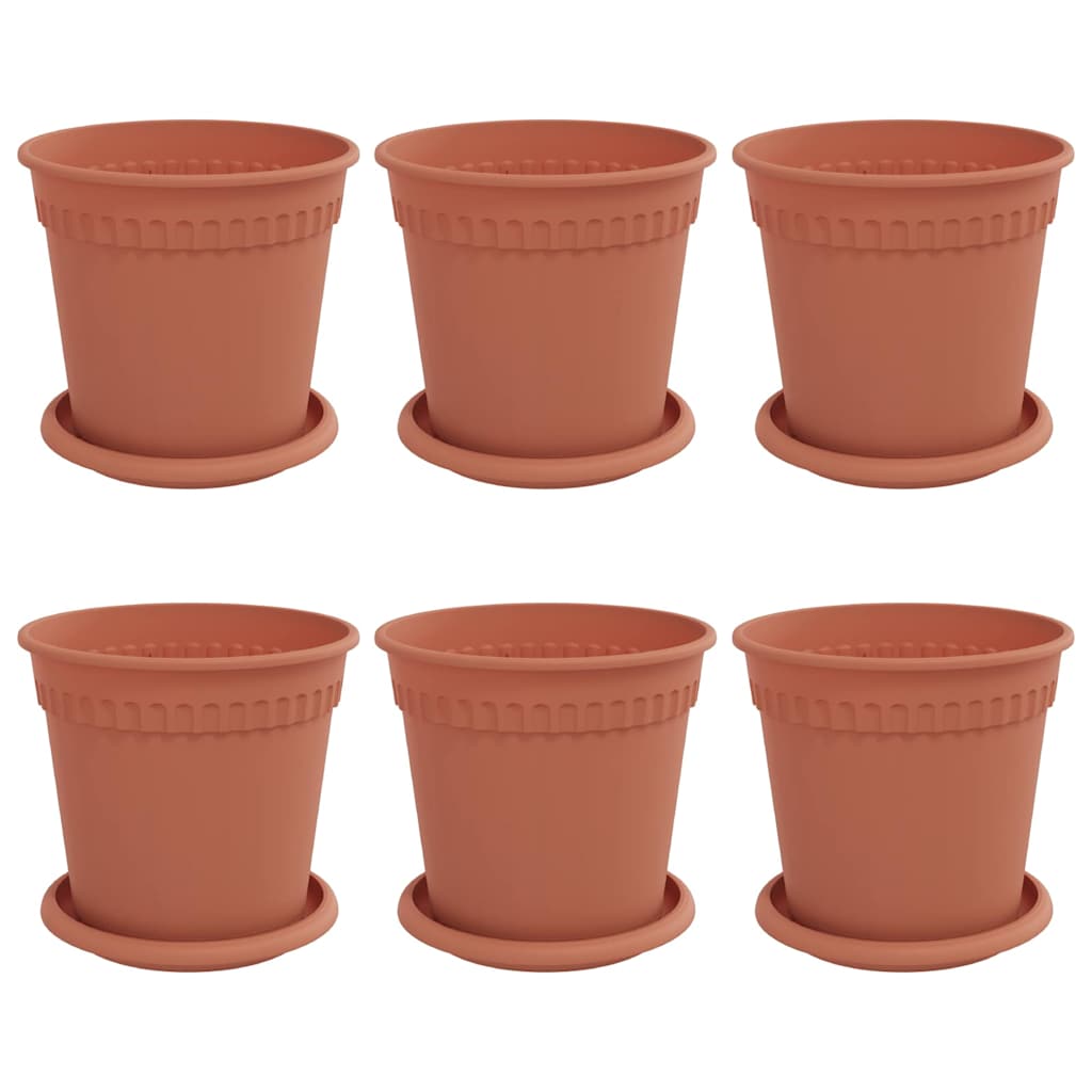 Doniczki 6 pcs Czerwony ceglasty Ø 17 x 14 cm