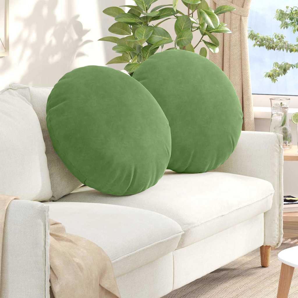 Poduszki na siedziska 2 pcs Jasnozielony Ø60 x 21 cm Aksamit vidaXL