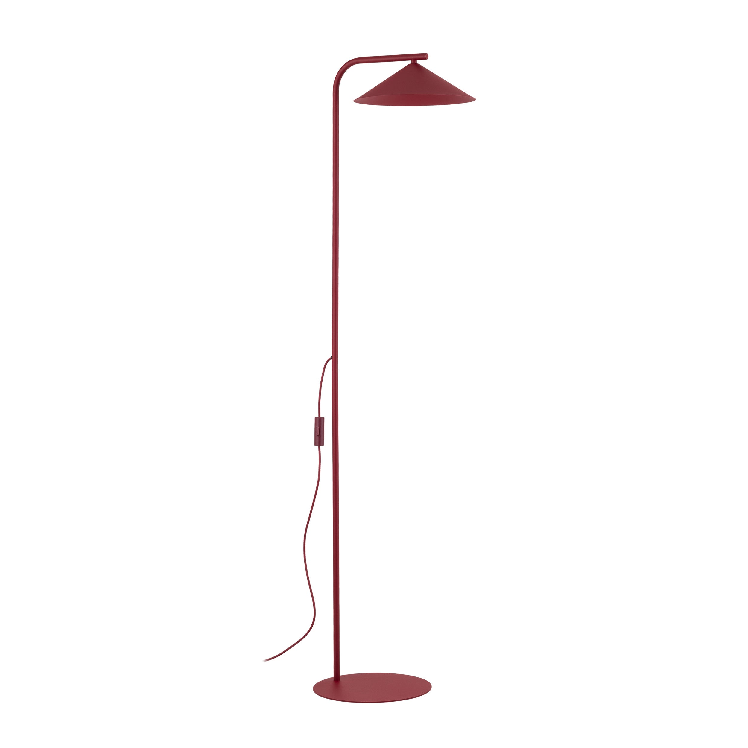 Bordowa Lampa Stojąca Tk Lighting Lume Burgund Podłogowa Gx53 Stożek Metal