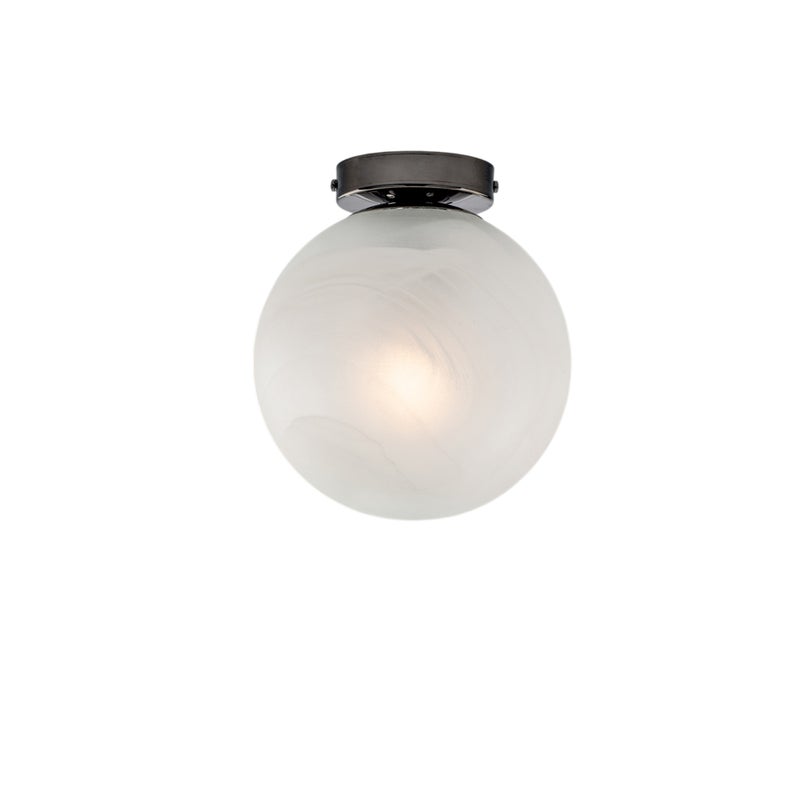 Plafoniera in ferro bronzato 1 luce con sfera dm.20 H.23 - Ø20