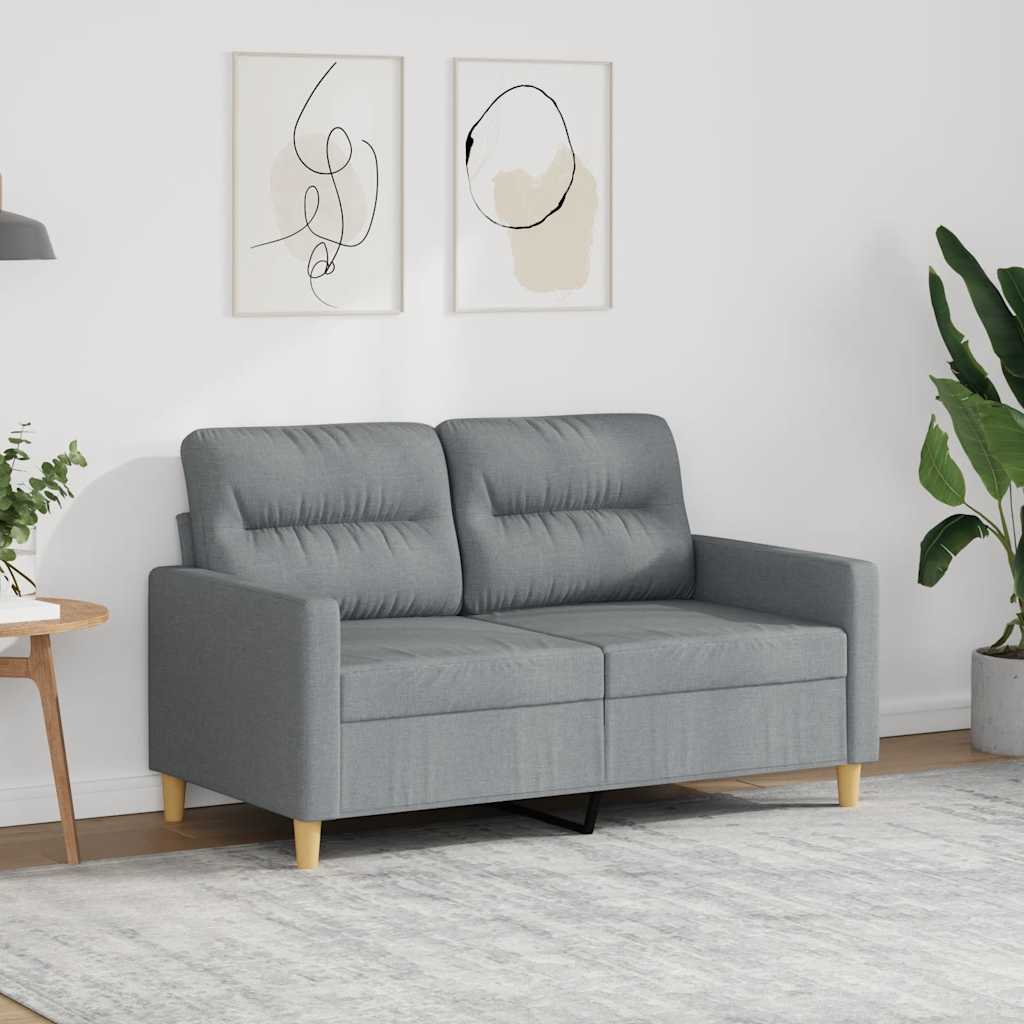 Sofa 2-osobowa, jasnoszara, 120 cm, tapicerowana tkaniną vidaXL